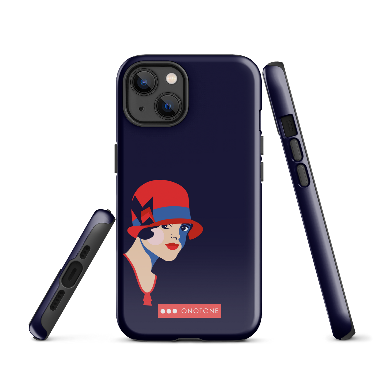 Dual Layer dark blue modern iPhone® Case