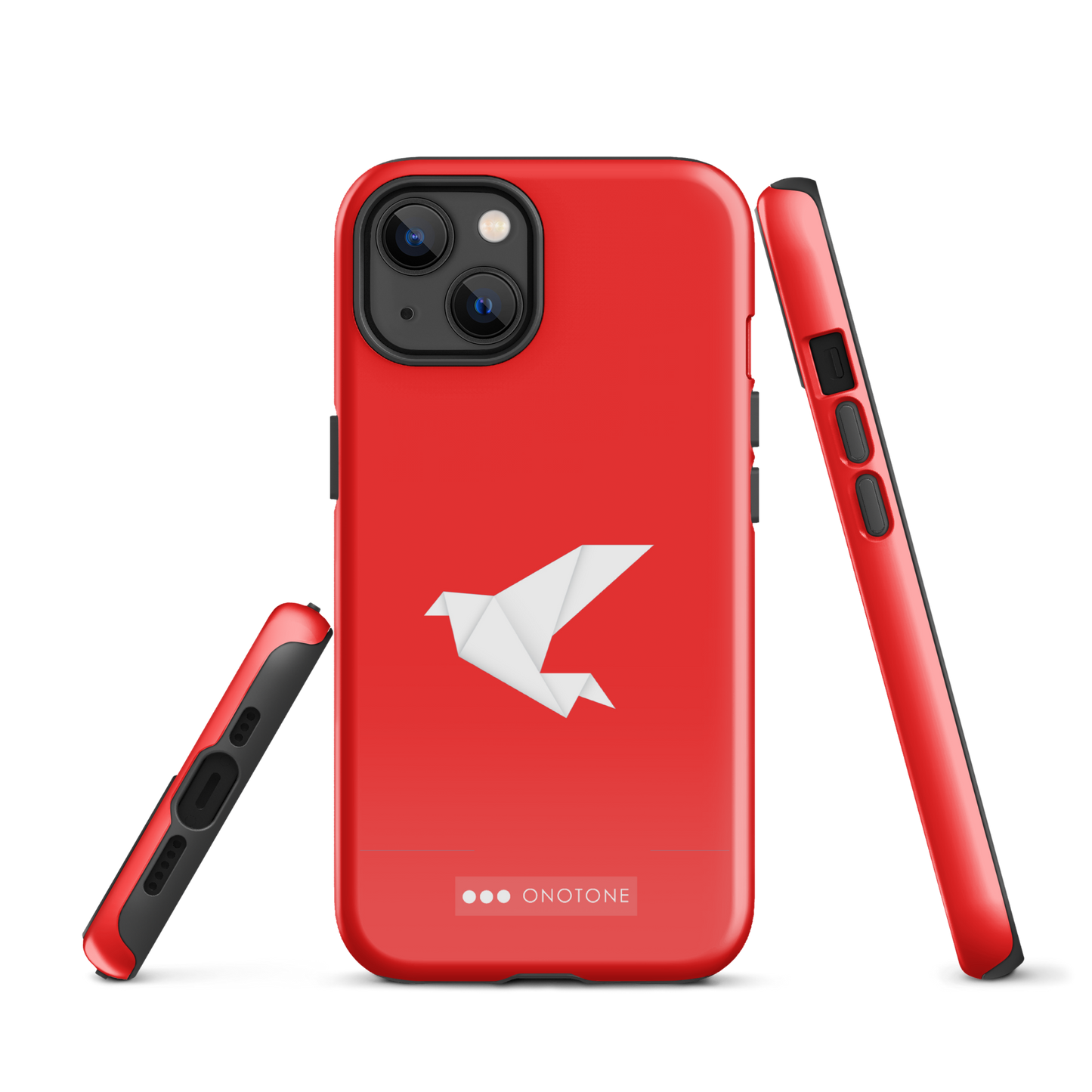 Dual Layer red modern iPhone® Case