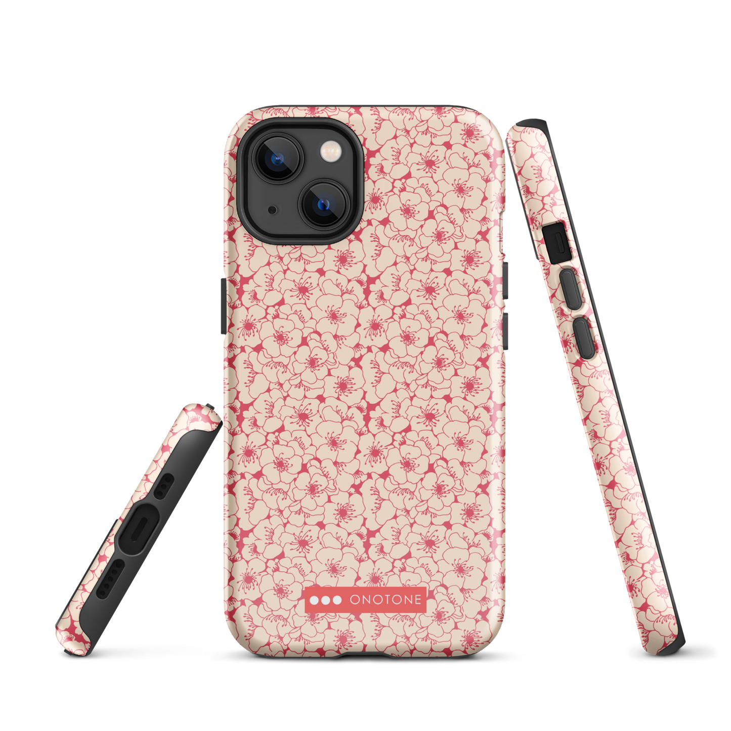 Japanese design indigo iPhone® Case with sakura patterns