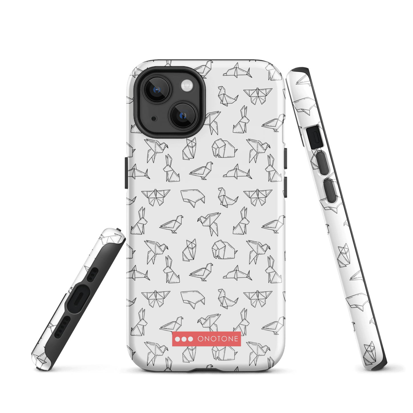 Japanese design indigo iPhone® Case with origami patterns  (IND-037)