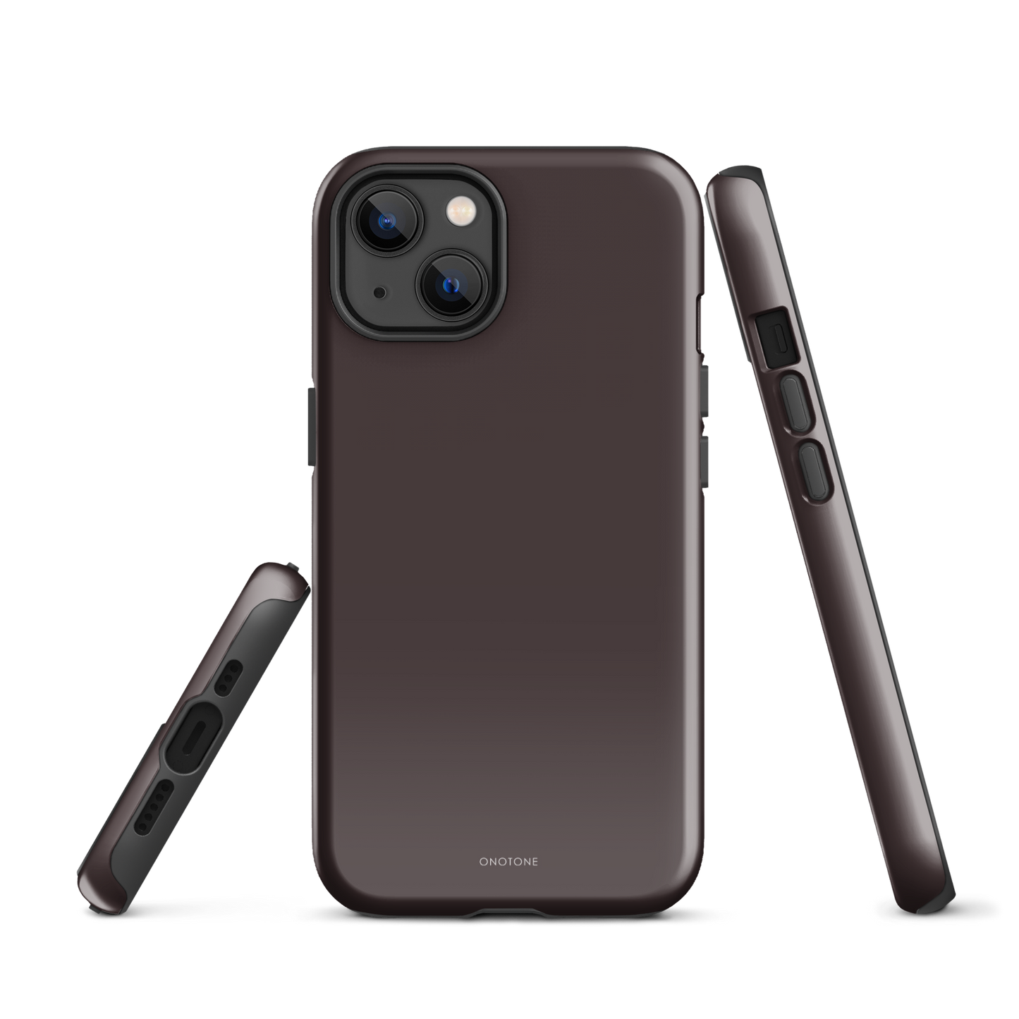 TAUPE BROWN MINIMALIST IPHONE® CASE - PANTONE® CHOCOLATE PLUM