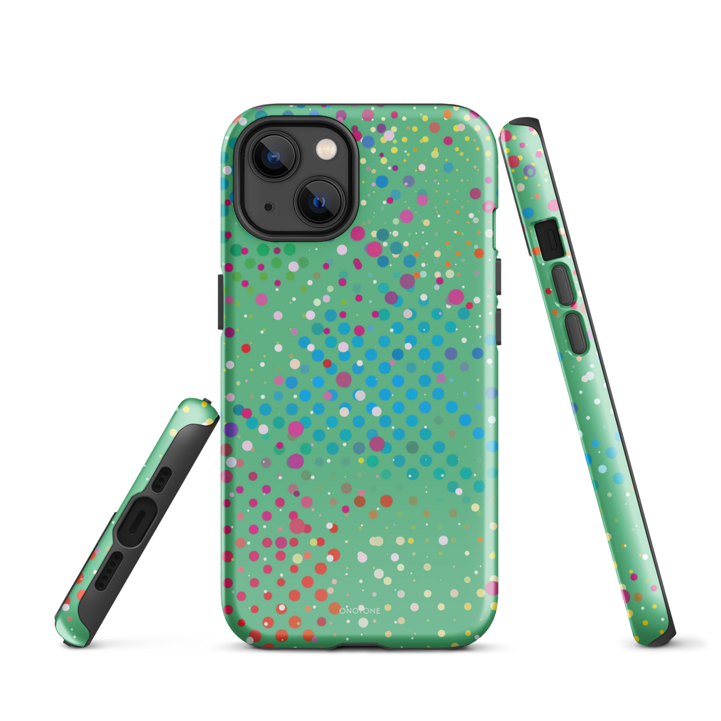 Medium Aquamarine Polka Dot iPhone 13 Case