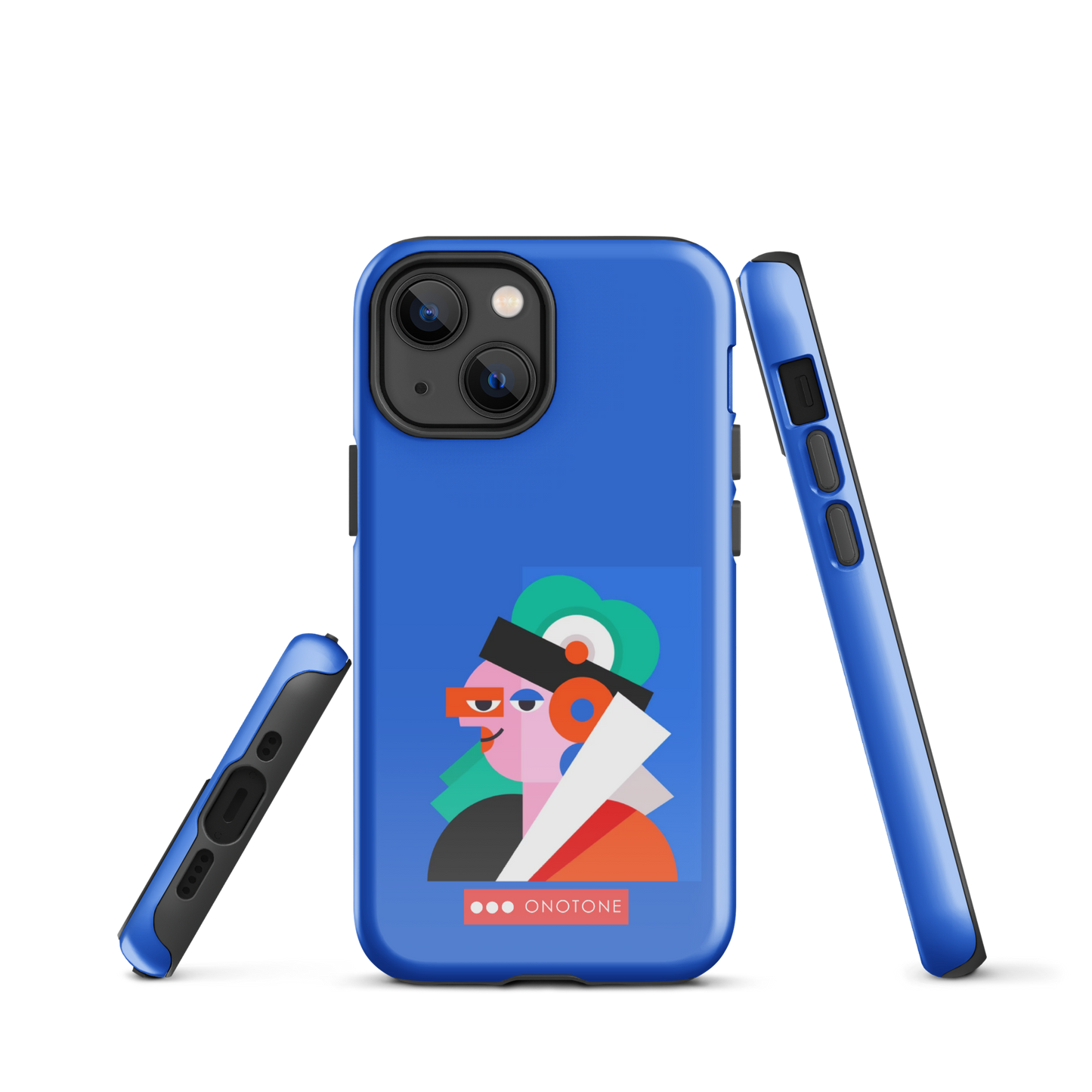 Dual Layer blue modern iPhone® Case