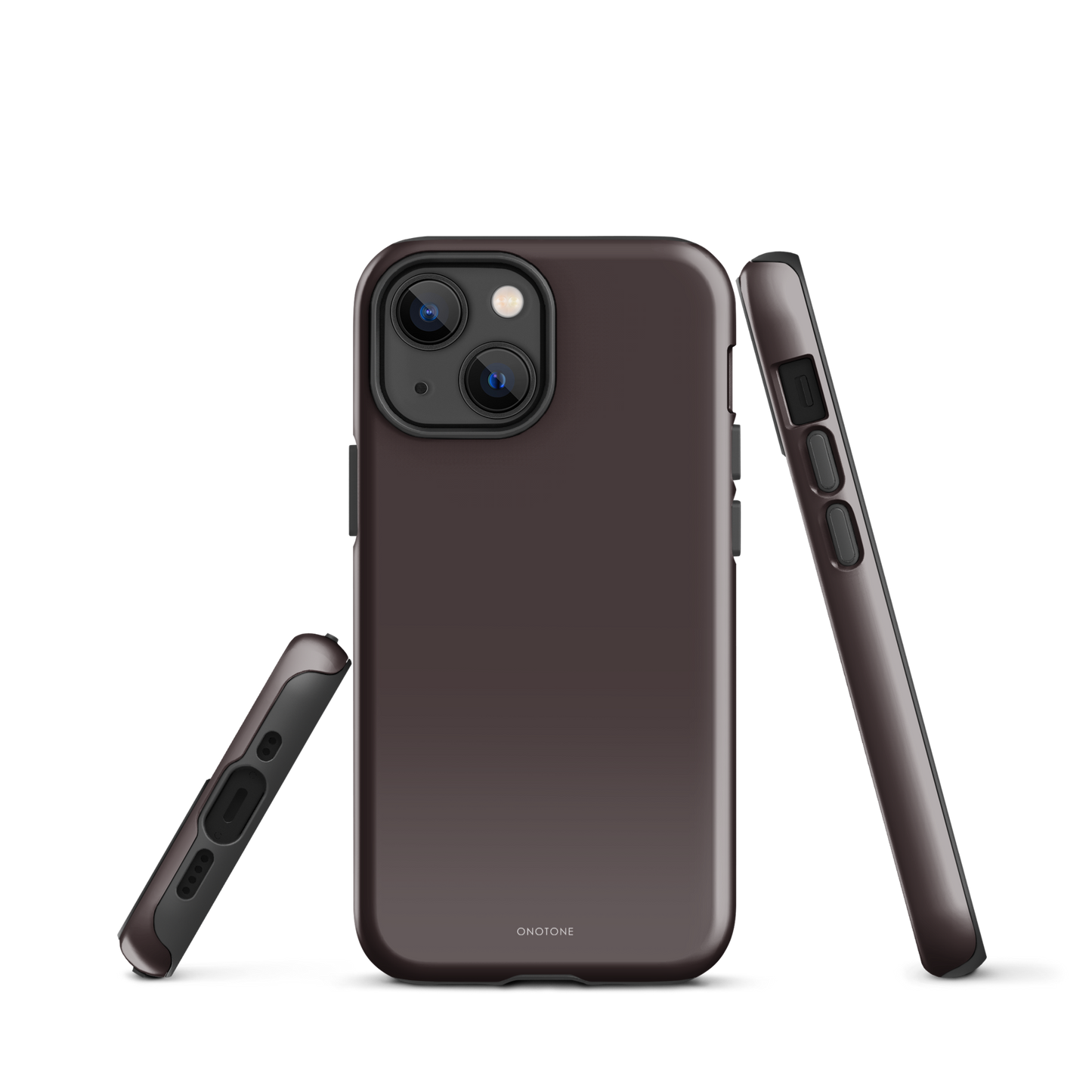 TAUPE BROWN MINIMALIST IPHONE® CASE - PANTONE® CHOCOLATE PLUM