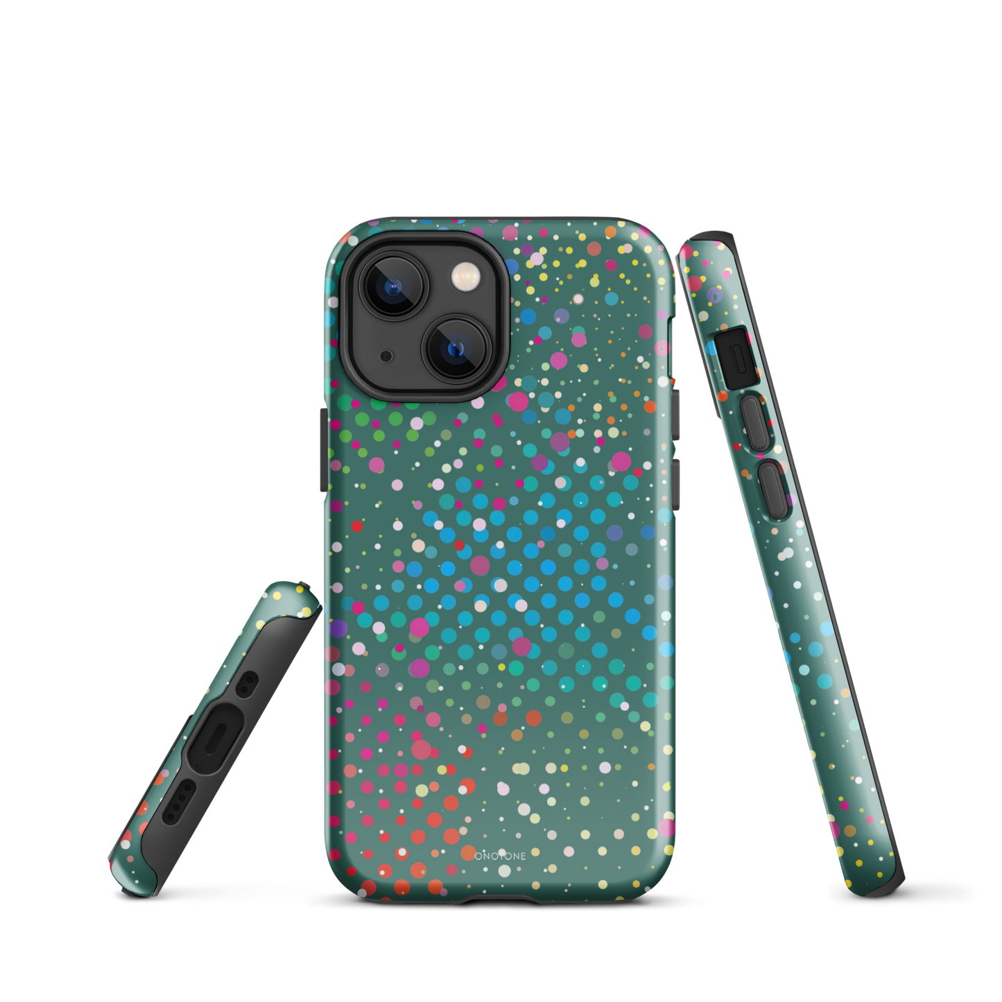 Bottle Green Polka Dot iPhone 13 mini Case