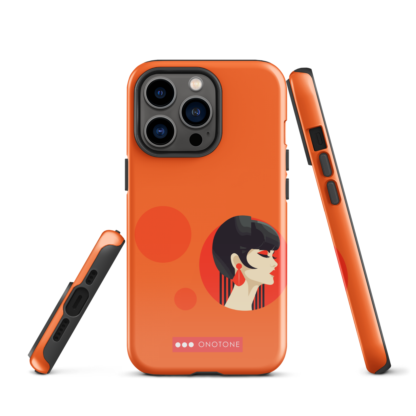 Dual Layer orange modern iPhone® Case