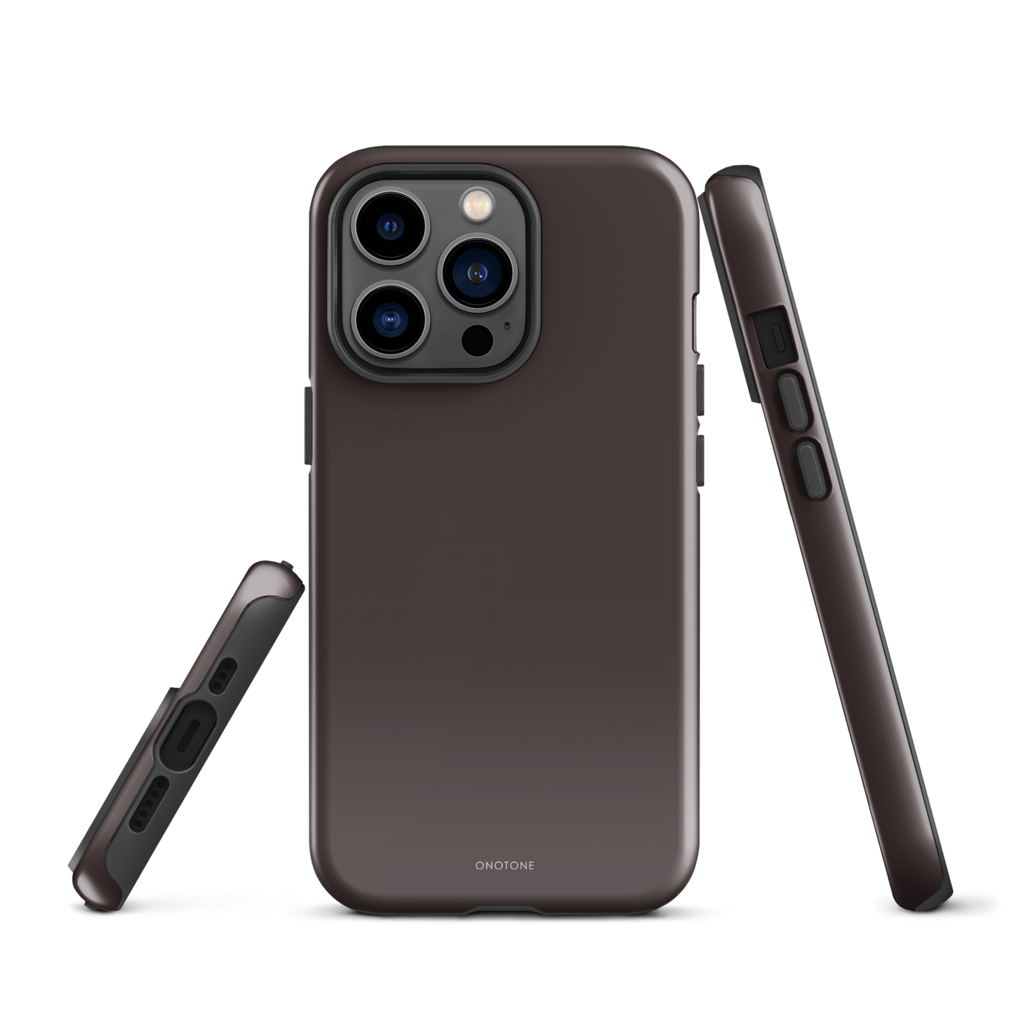 TAUPE BROWN MINIMALIST IPHONE® CASE - PANTONE® CHOCOLATE PLUM