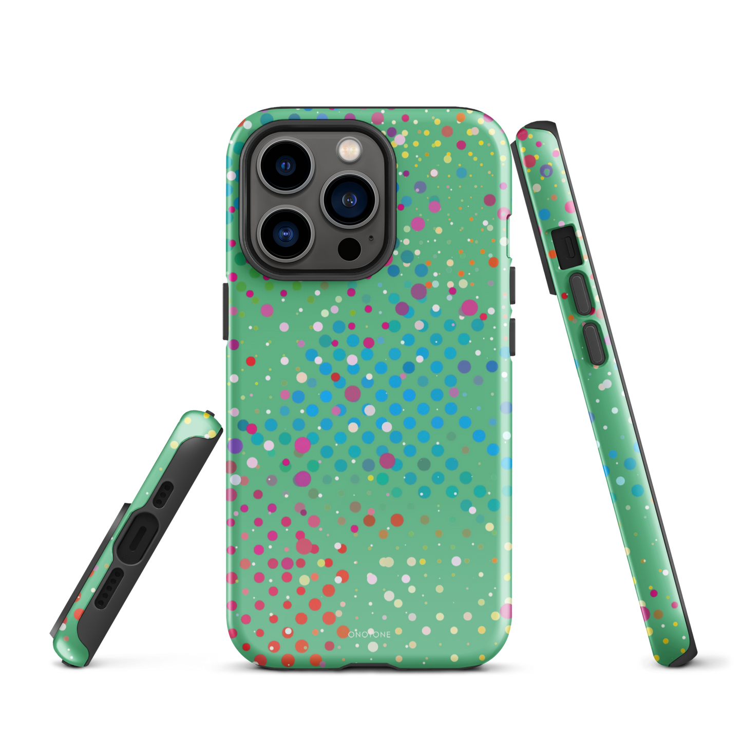 Medium Aquamarine Polka Dot iPhone 13 Pro Case