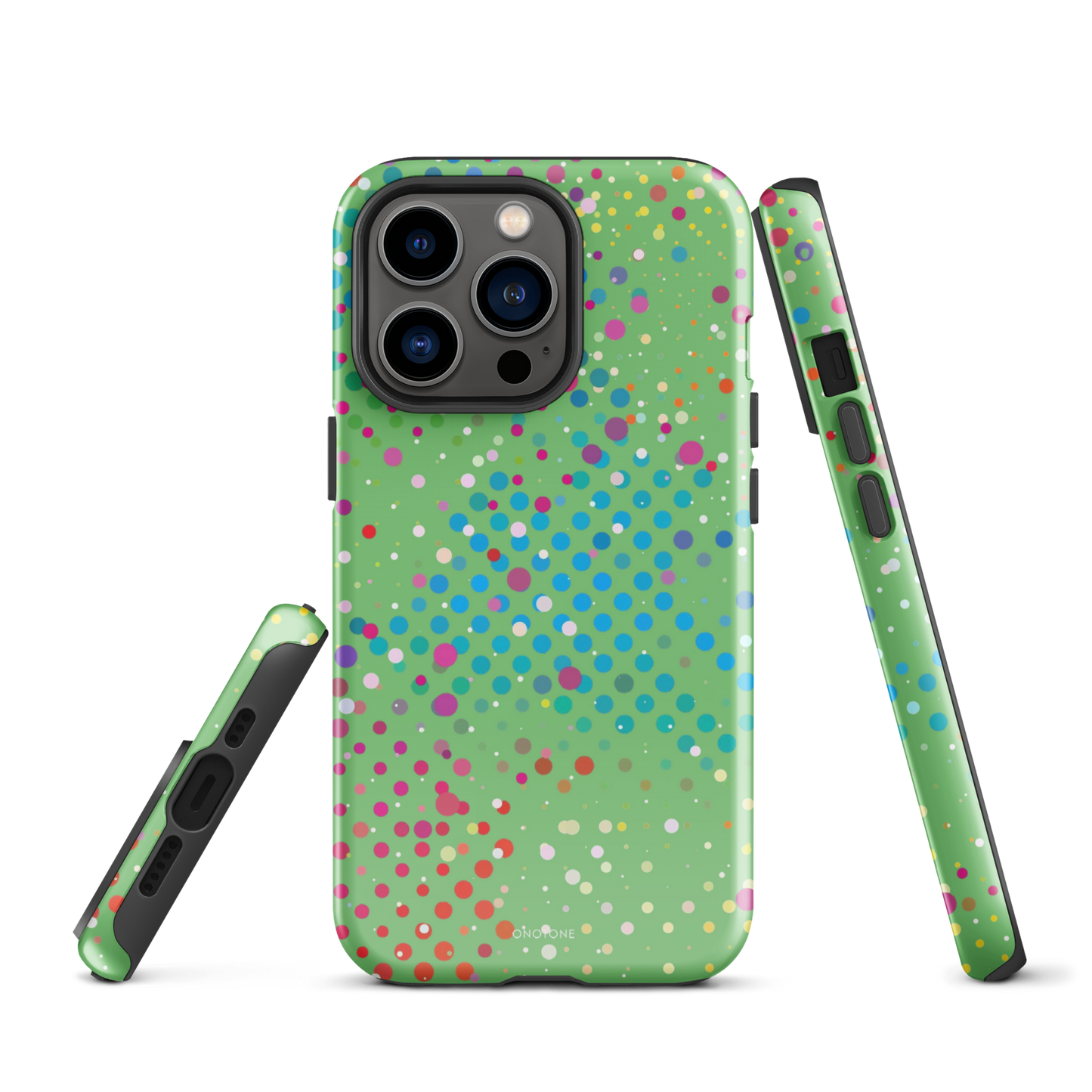 Pale Olive Green Polka Dot iPhone 13 Pro Case