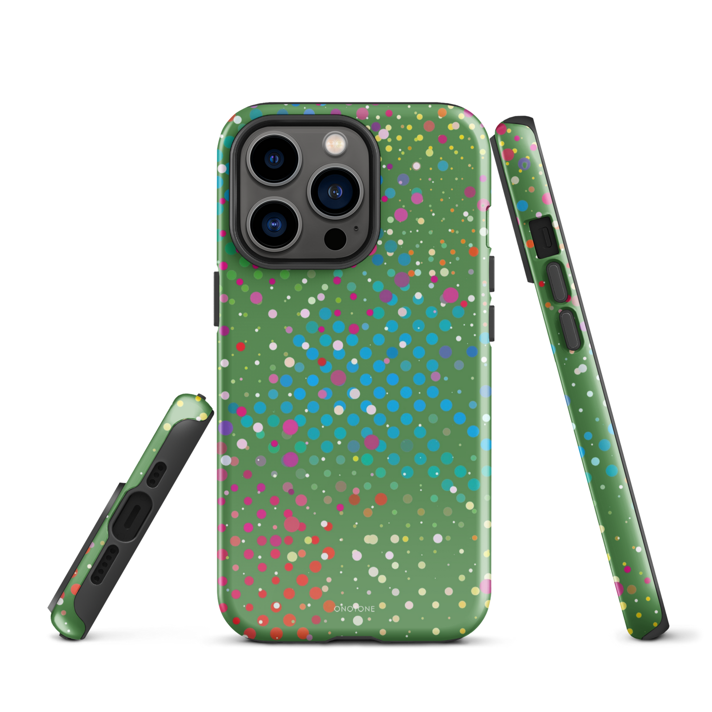 Forest Green Polka Dot iPhone 13 Pro Case