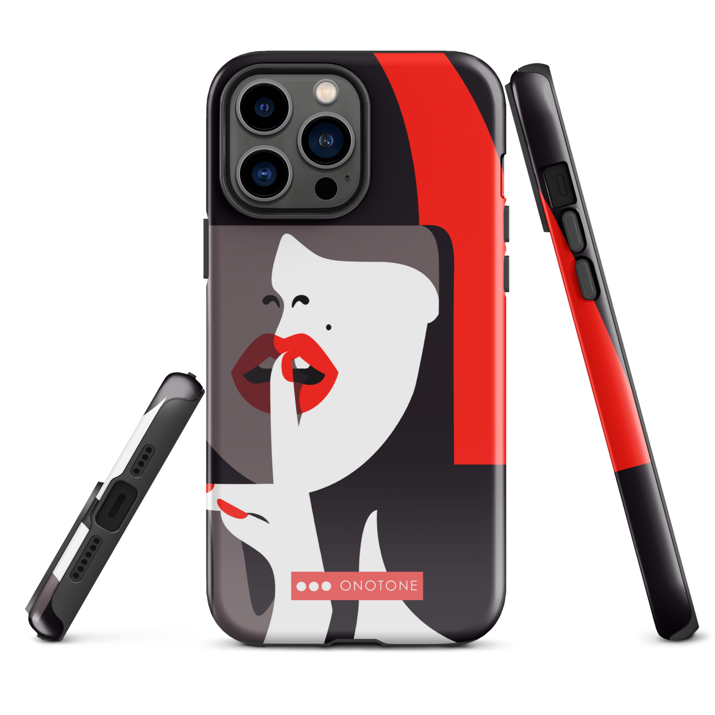 Dual Layer black modern iPhone® Case