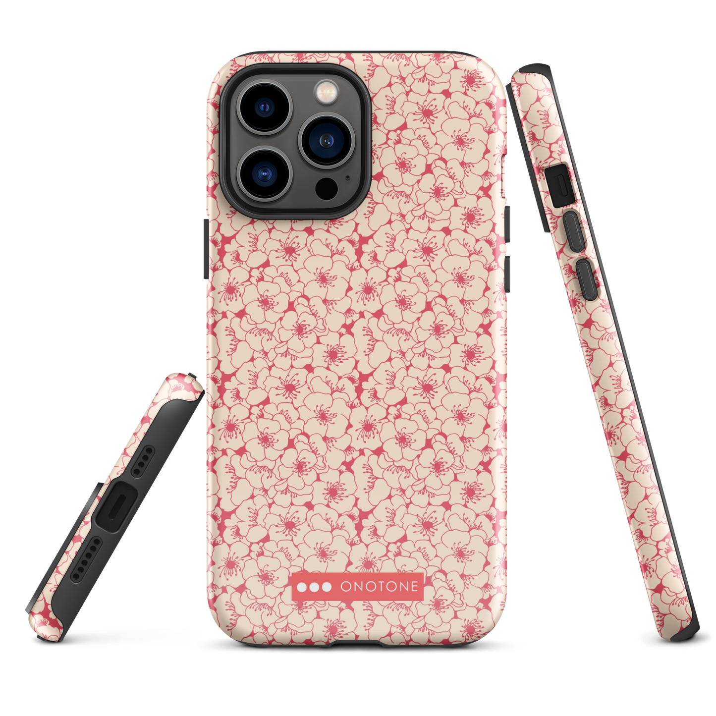 Japanese design indigo iPhone® Case with sakura patterns