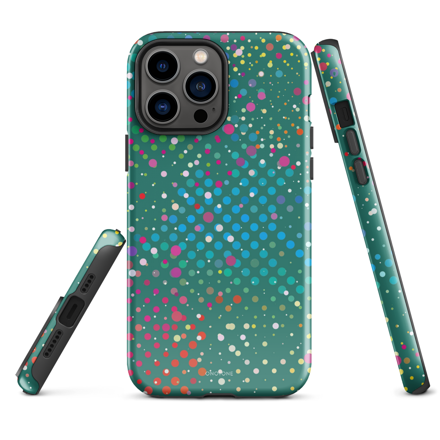 Rain Forest Green Polka Dot iPhone 13 Pro Max Case