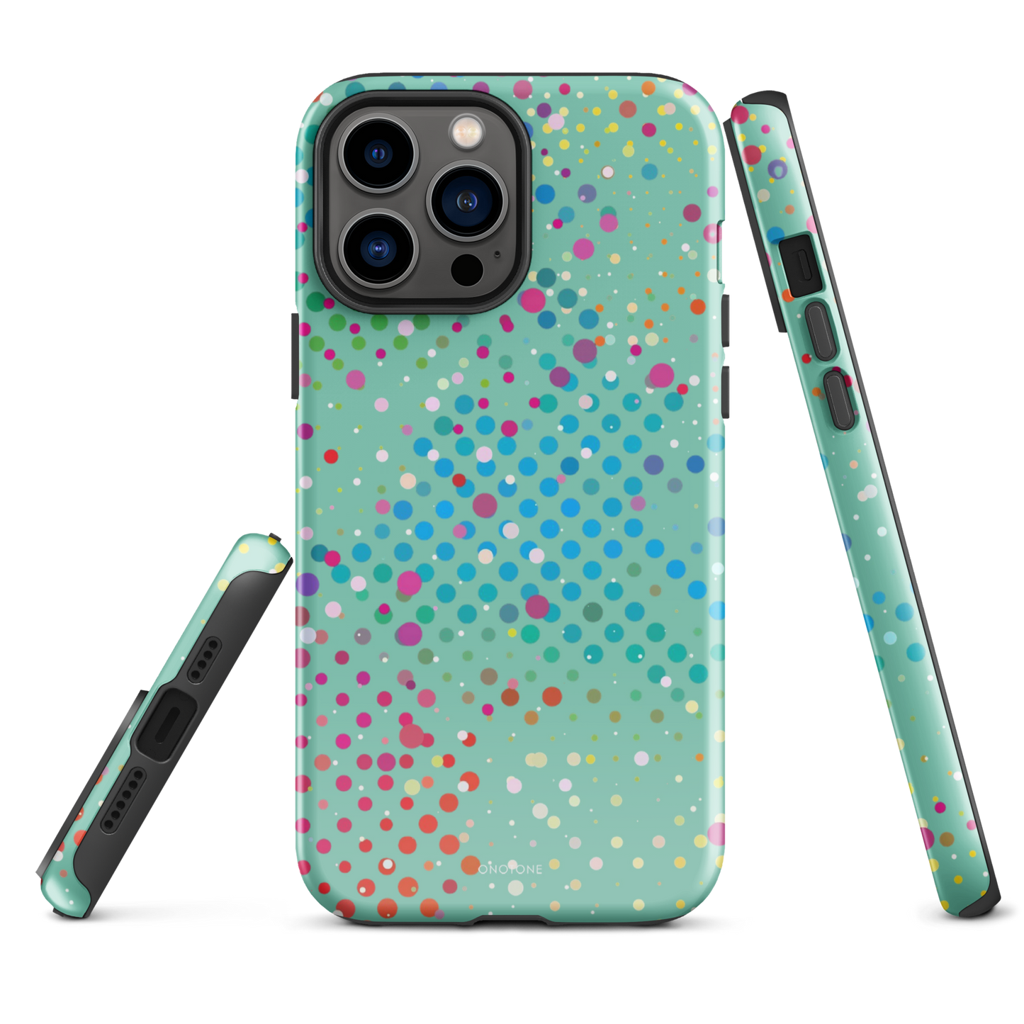 Middle Blue Green Polka Dot iPhone 13 Pro Max Case