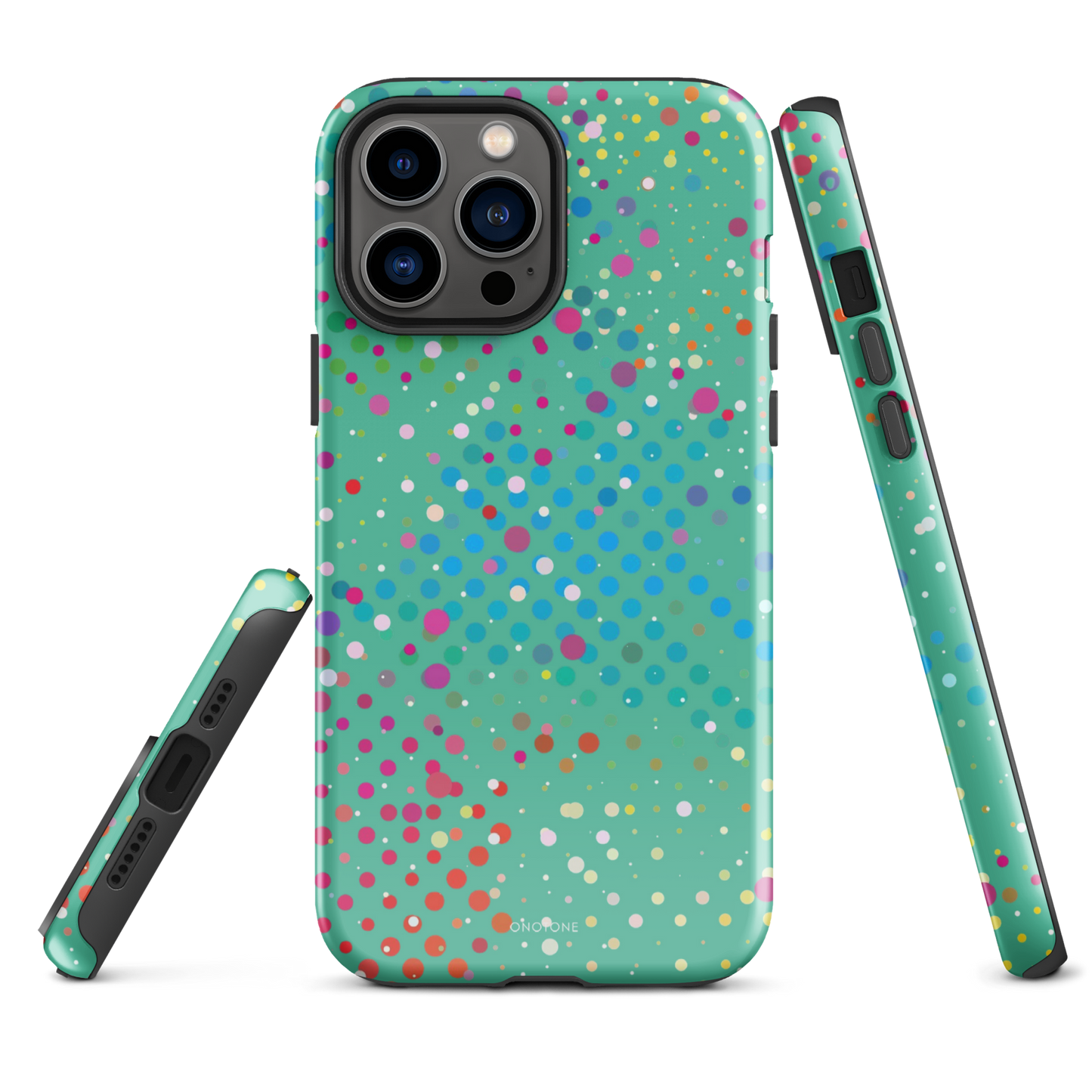 Pearl Aqua Polka Dot iPhone 13 Pro Max Case