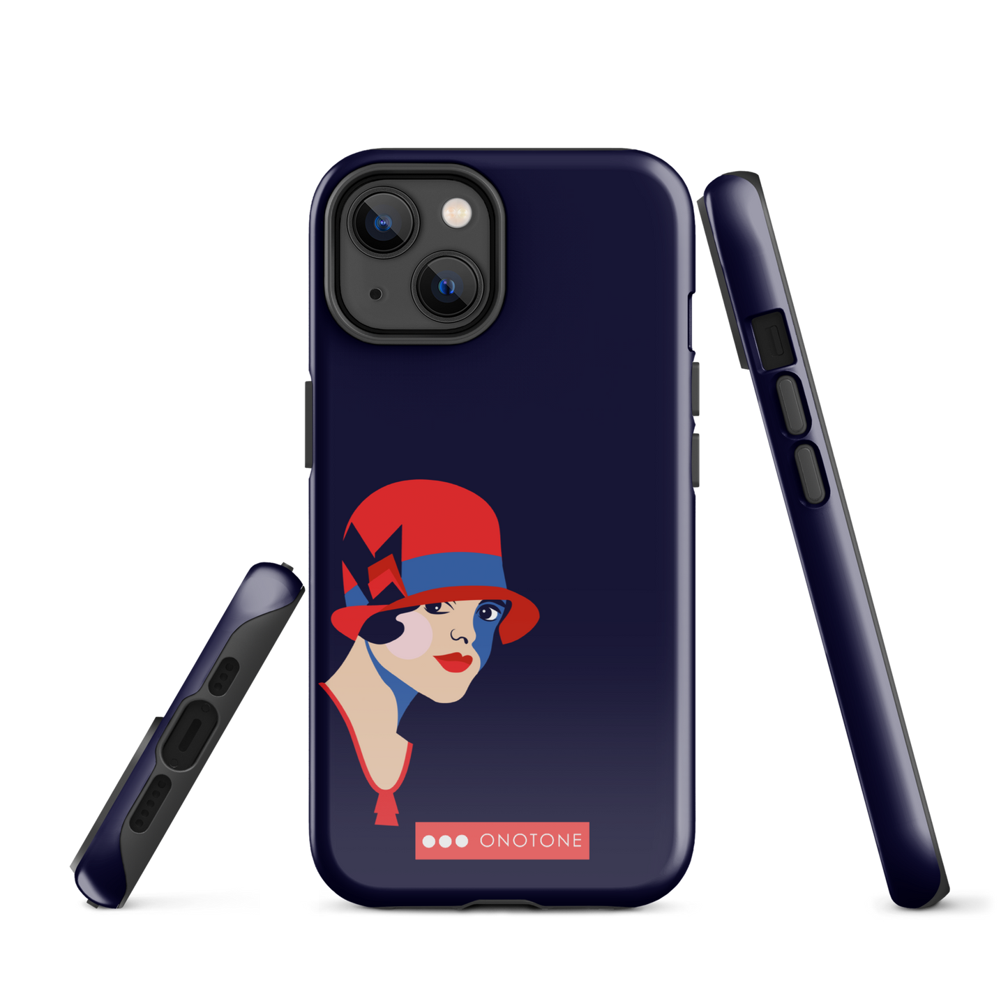 Dual Layer dark blue modern iPhone® Case