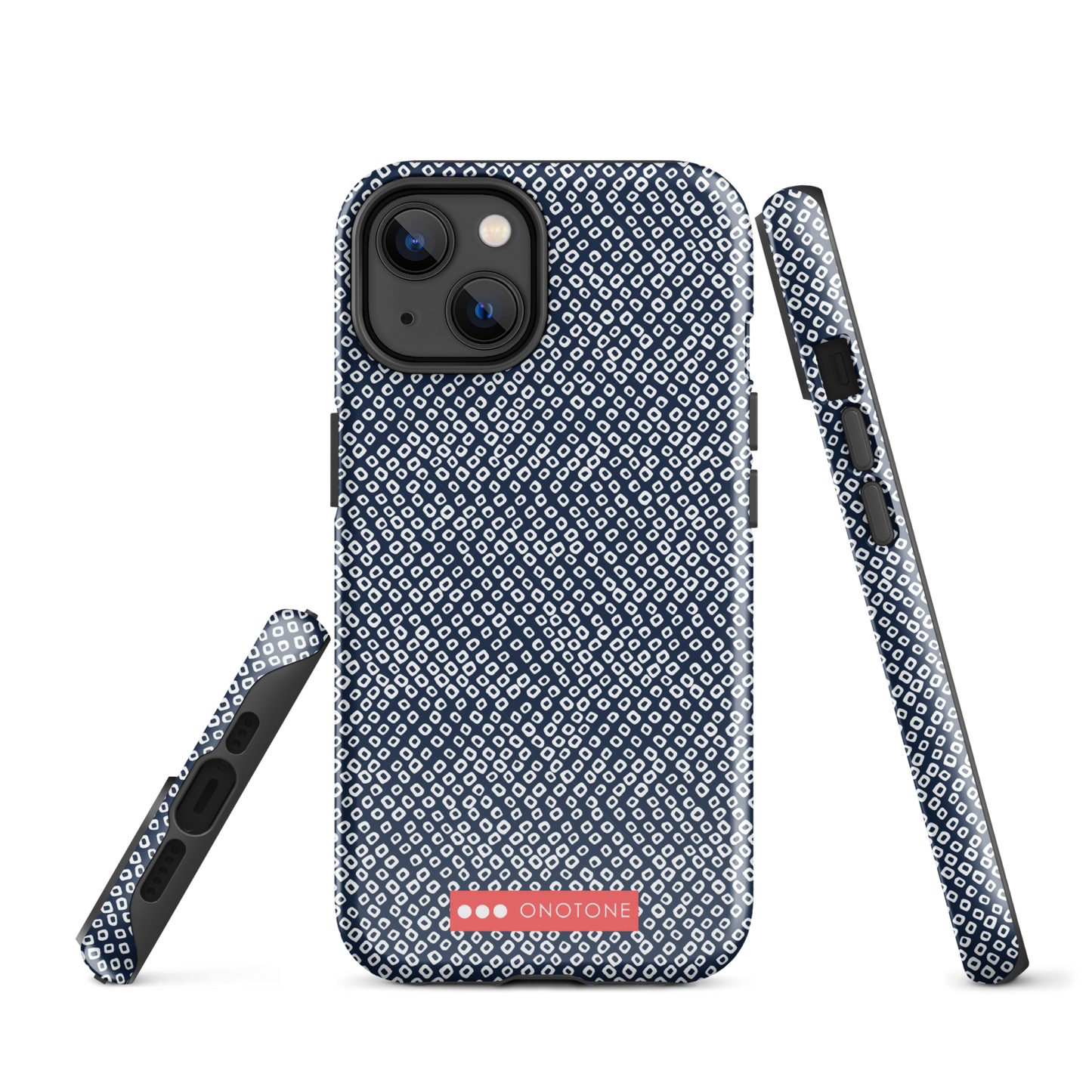 apanese design indigo iPhone® Case with dotted patterns