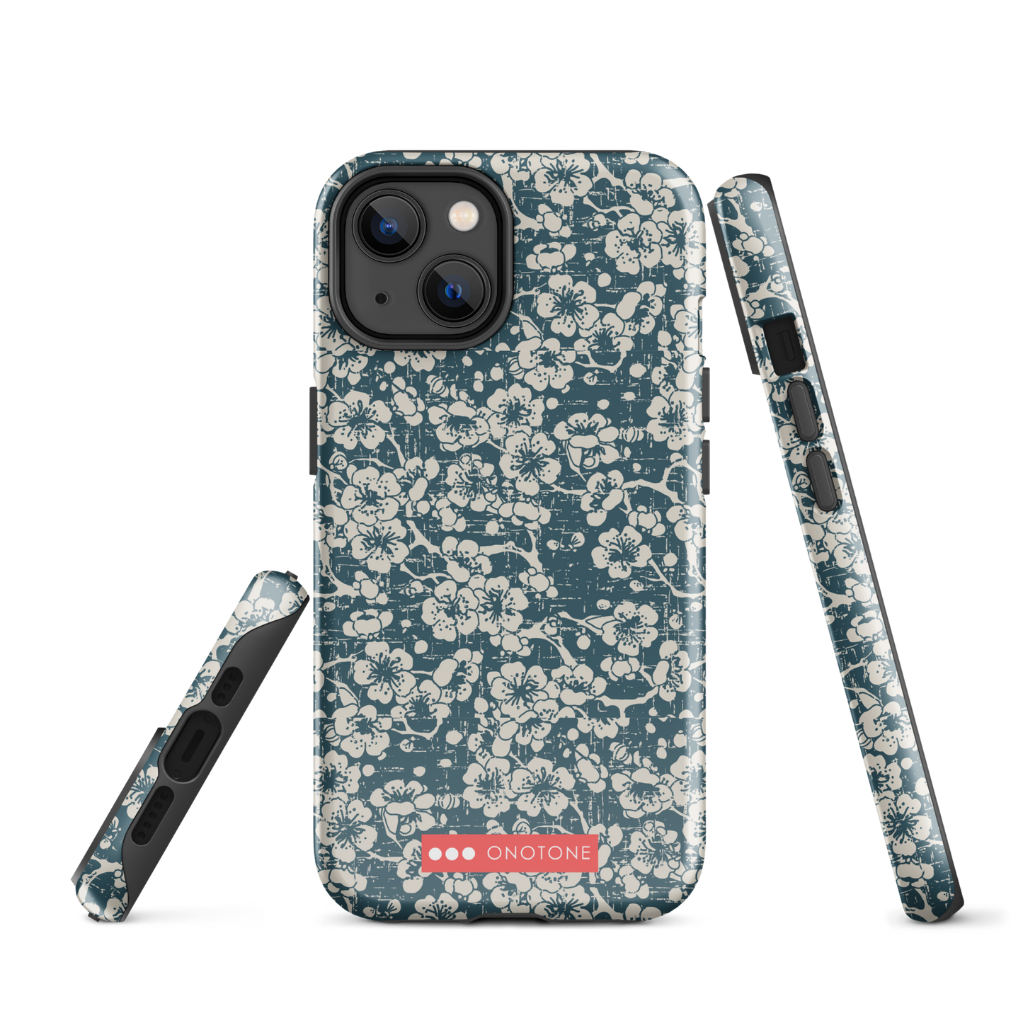 Japanese design indigo iPhone® Case with blue sakra patterns