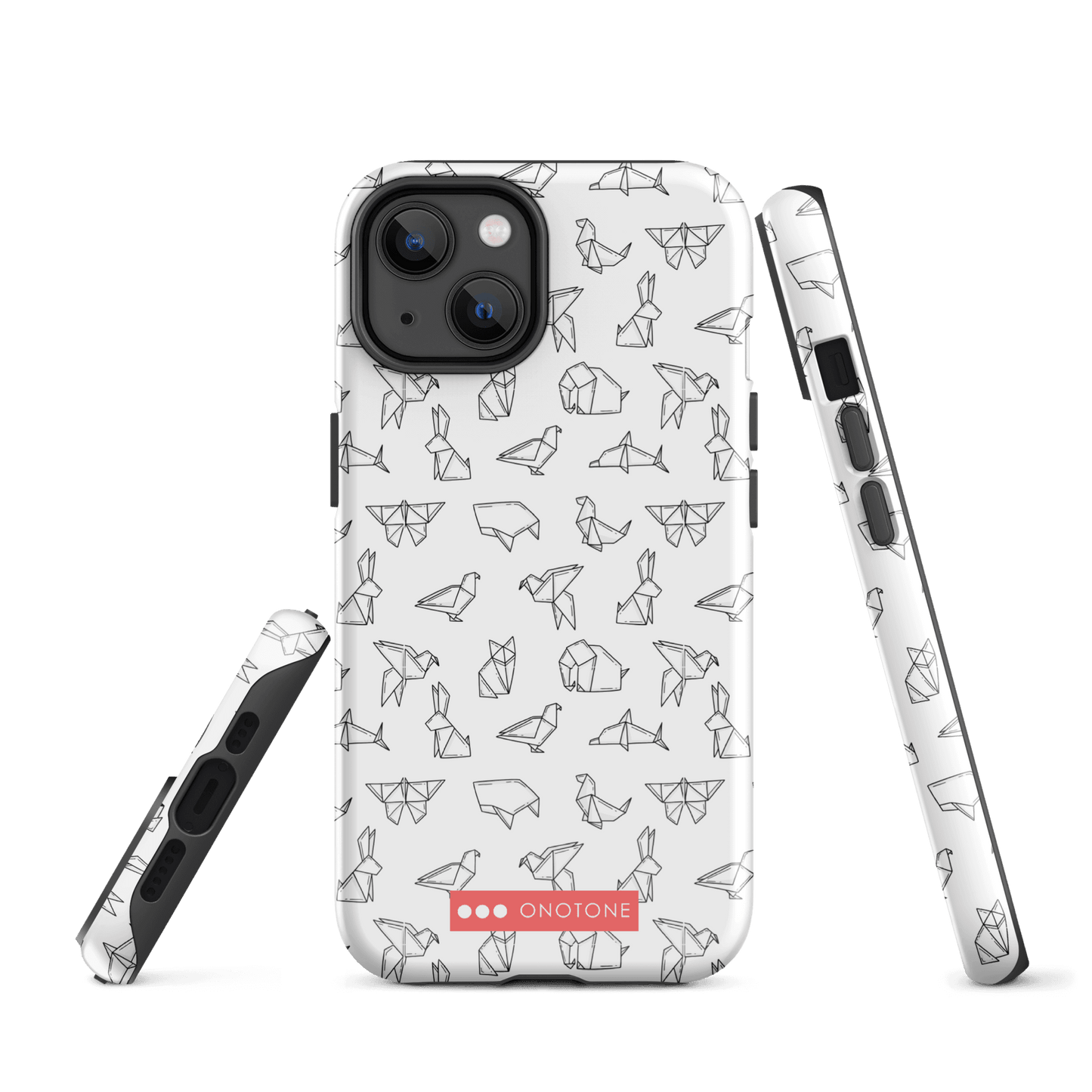 Japanese design indigo iPhone® Case with origami patterns  (IND-037)