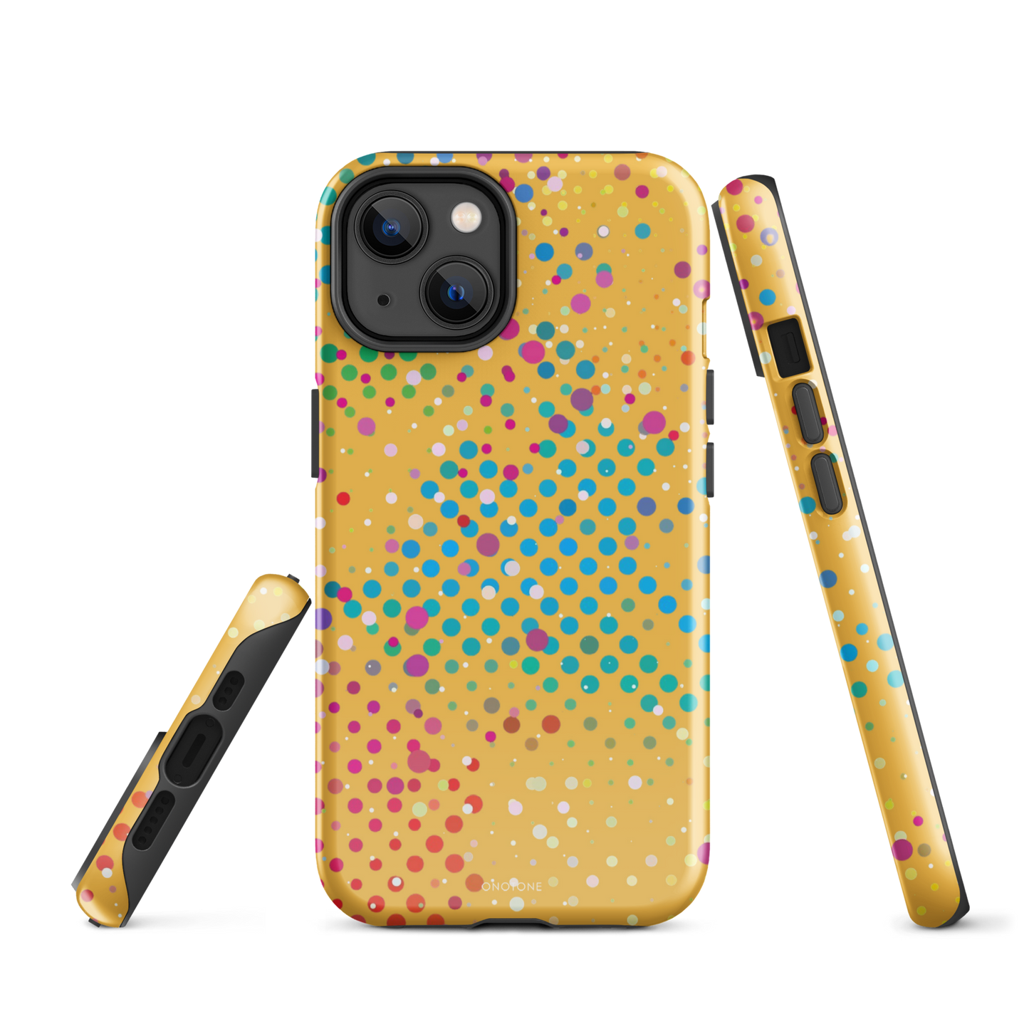 Yellow-Orange Polka Dot iPhone 14 Case