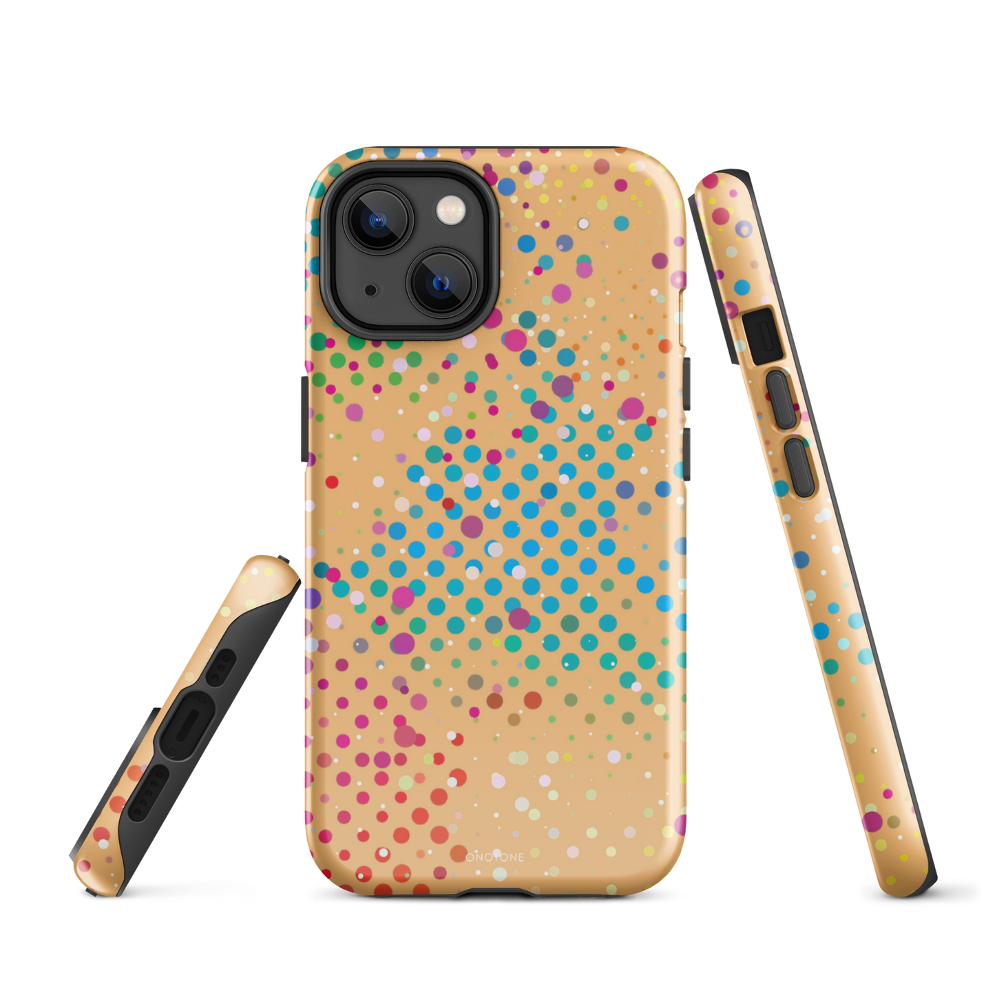 Peach Yellow Polka Dot iPhone 14 Case