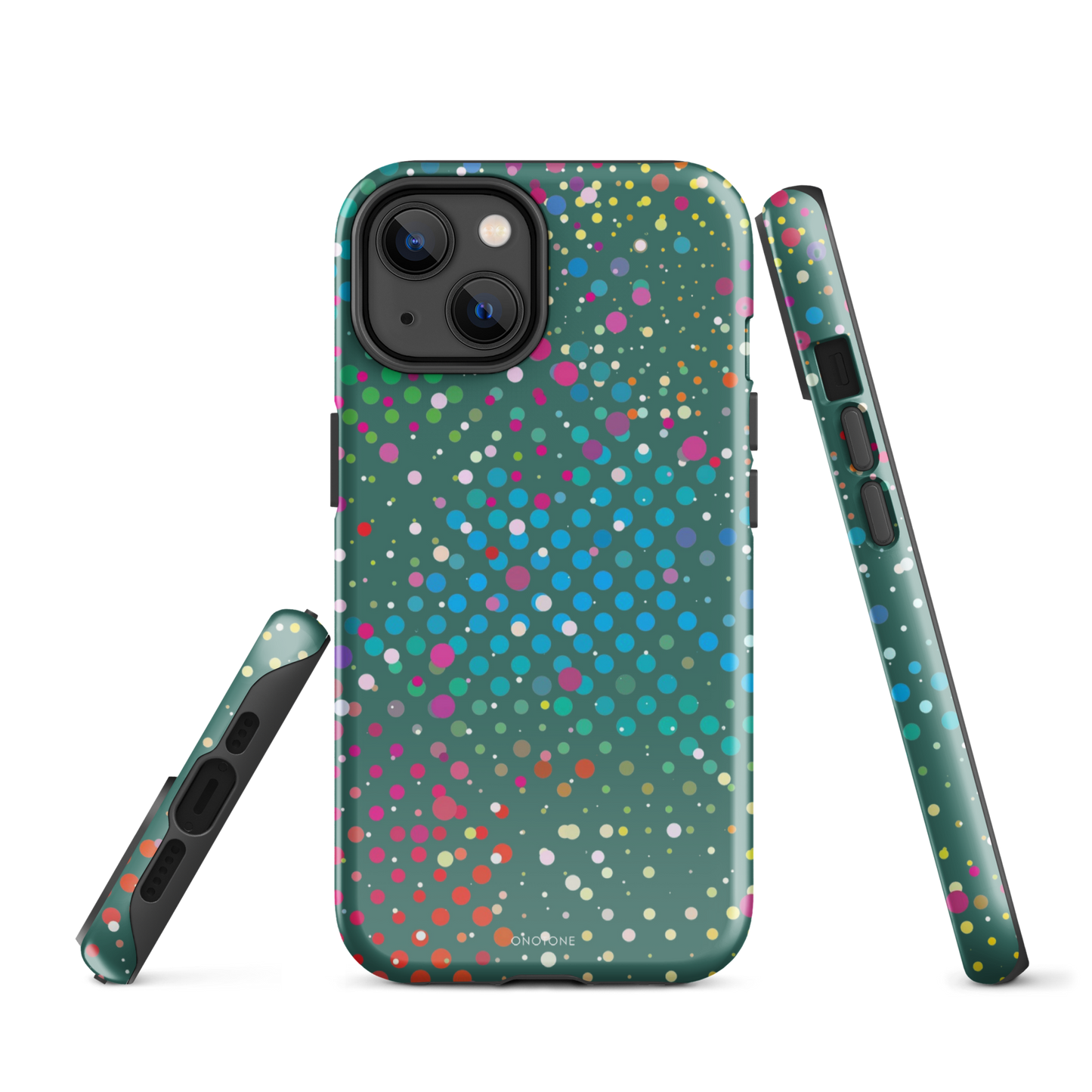 Bottle Green Polka Dot iPhone 14 Case