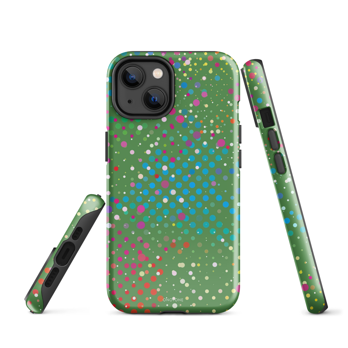 Forest Green Polka Dot iPhone 14 Case