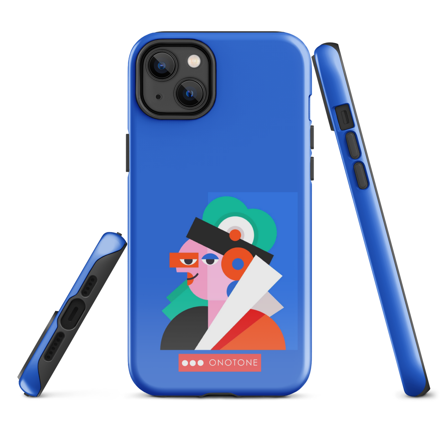 Dual Layer blue modern iPhone® Case