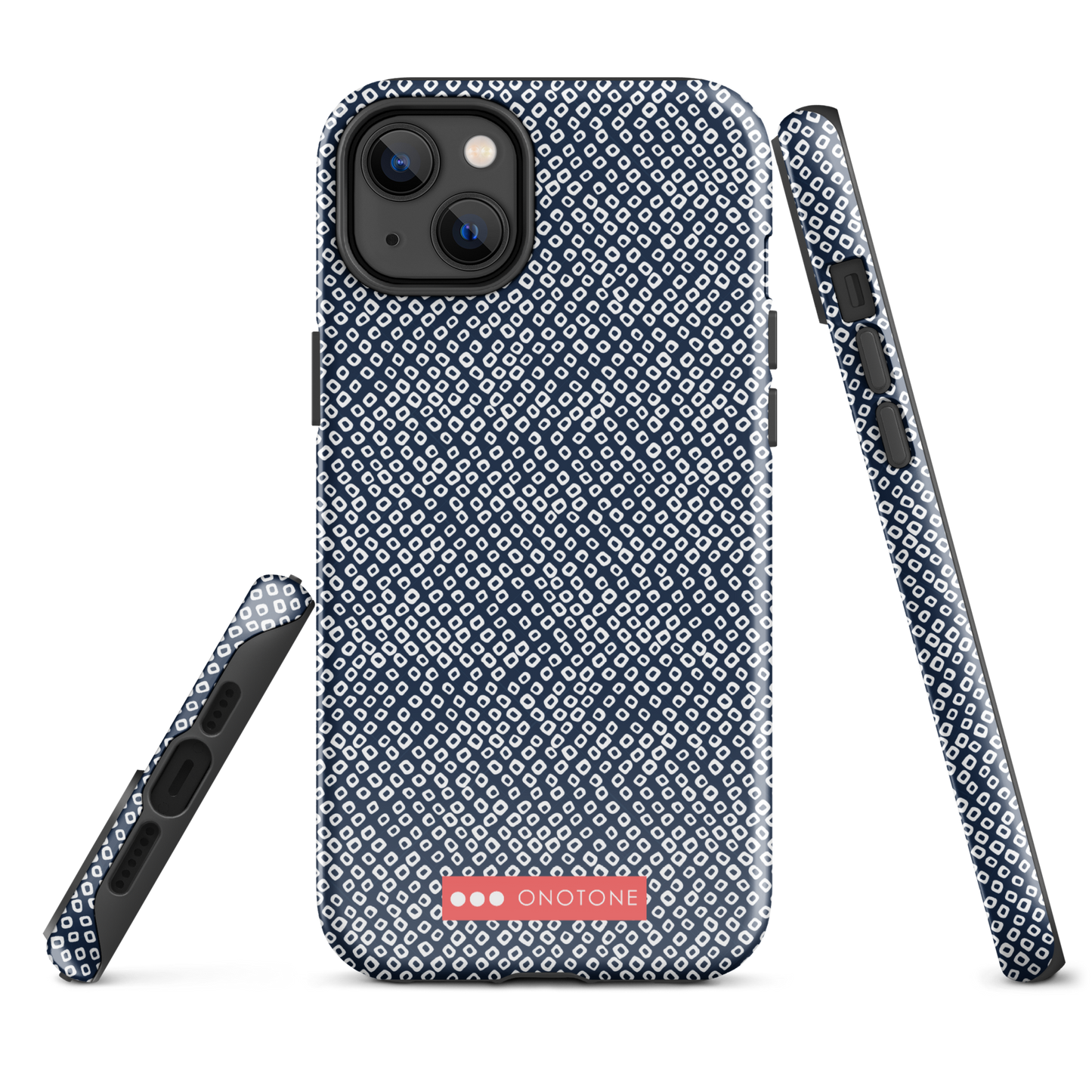 Japanese design indigo iPhone® Case with dotted patterns