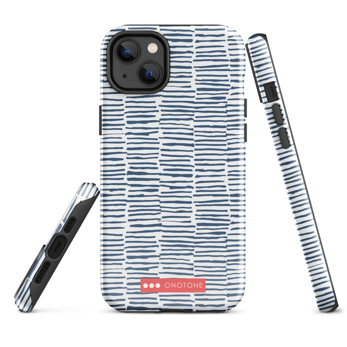 Japanese design indigo iPhone® Case with blue lines