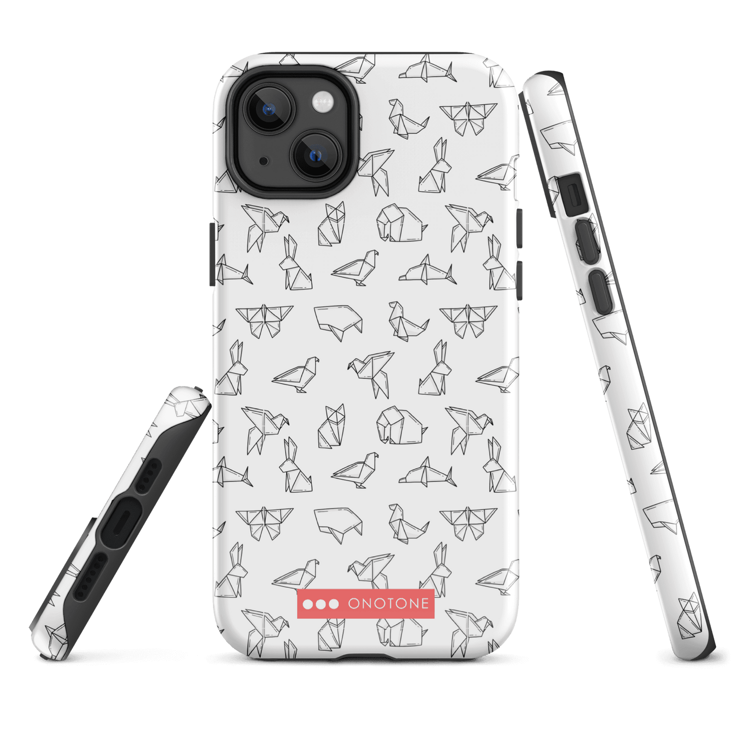 Japanese design indigo iPhone® Case with origami patterns  (IND-037)