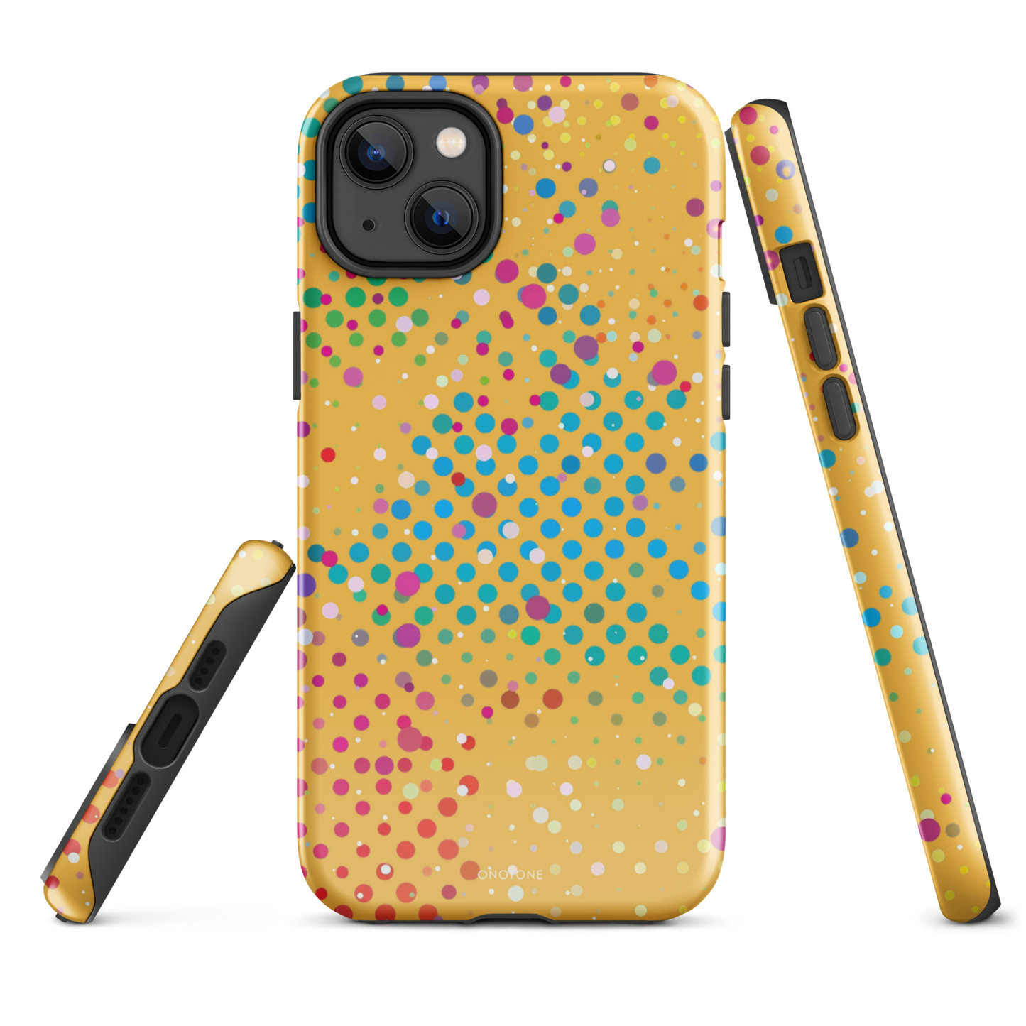 Yellow-Orange Polka Dot iPhone 14 Plus Case