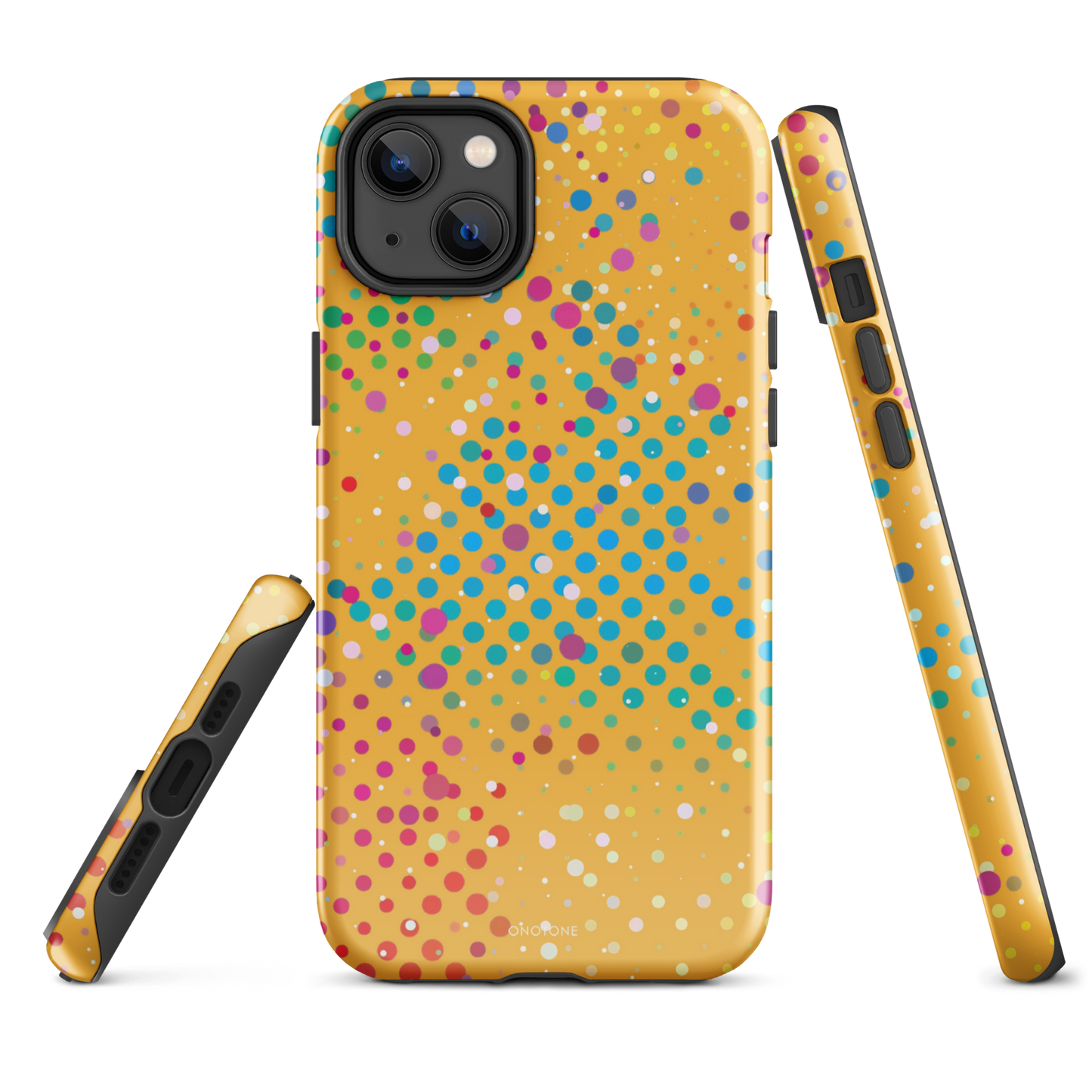 Apricot yellow Polka Dot iPhone 14 Plus Case