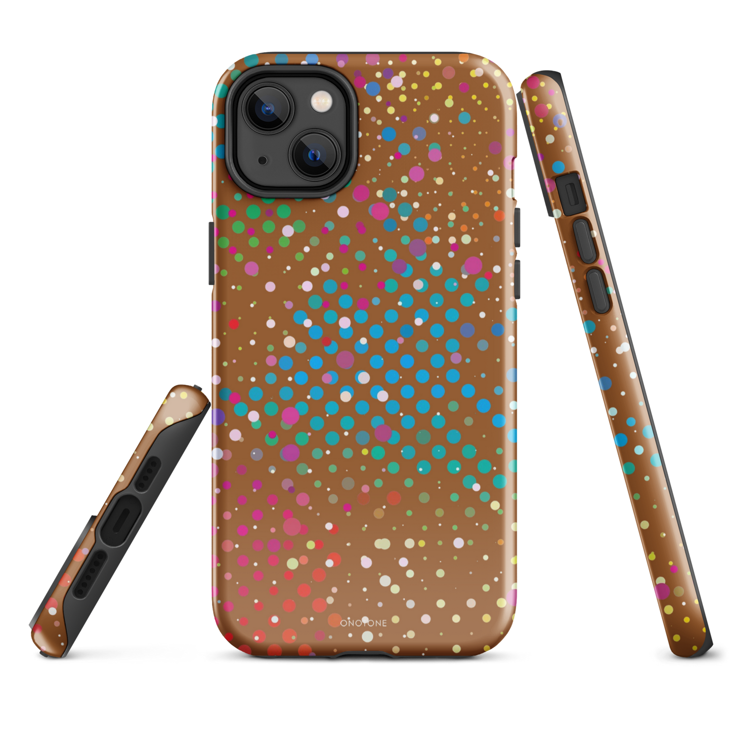 Cinnamon Brown Polka Dot iPhone 14 Plus Case