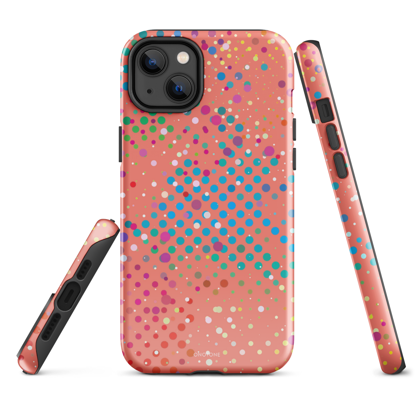Soft Vivid Crimson Polka Dot iPhone 14 Plus Case