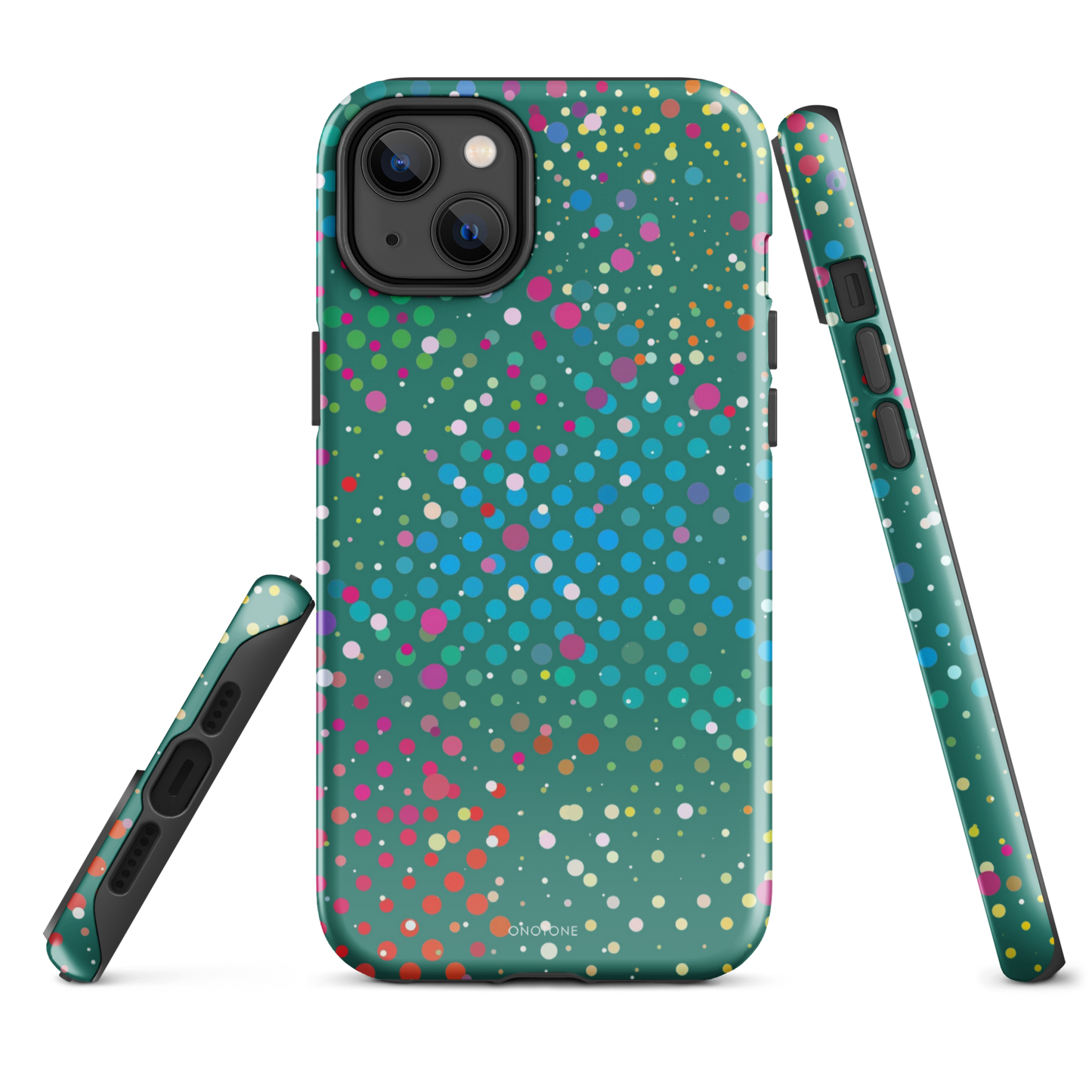 Rain Forest Green Polka Dot iPhone 14 Plus Case