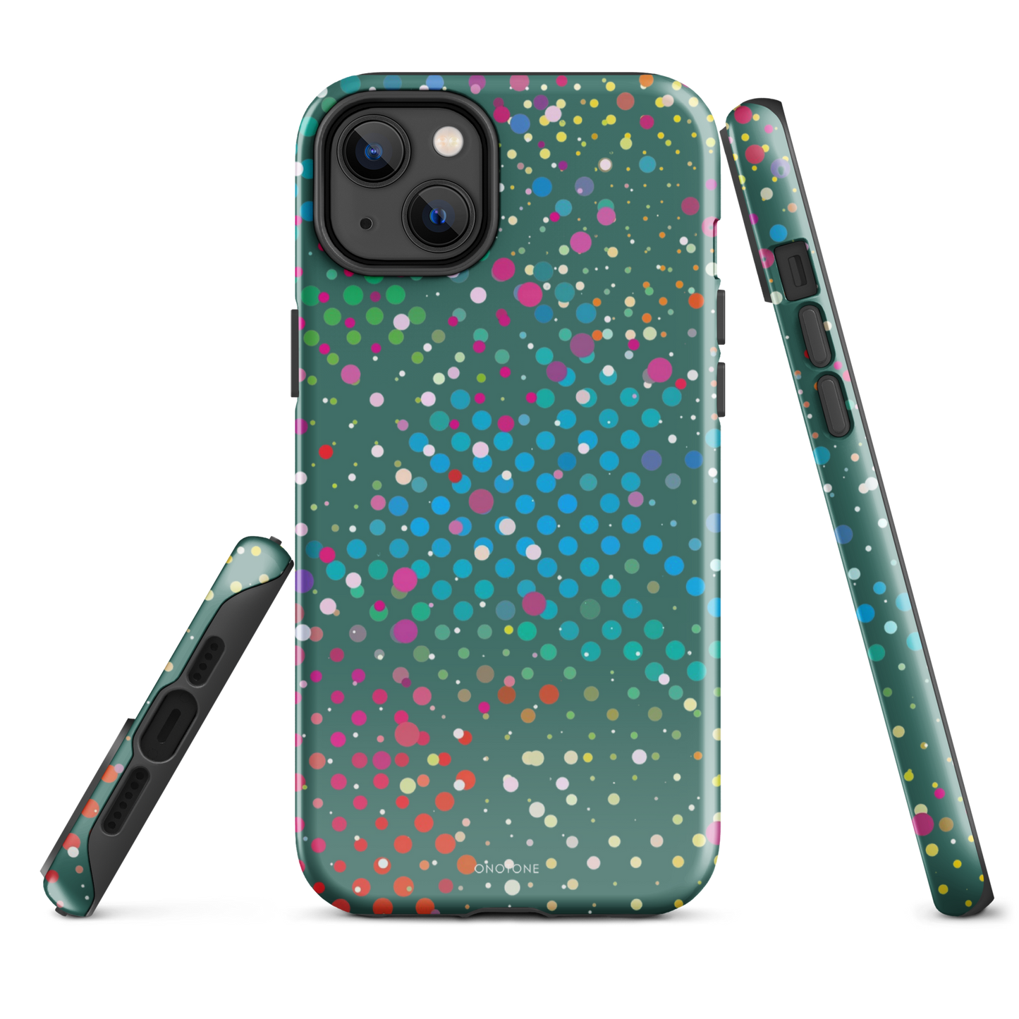 Bottle Green Polka Dot iPhone 14 Plus Case