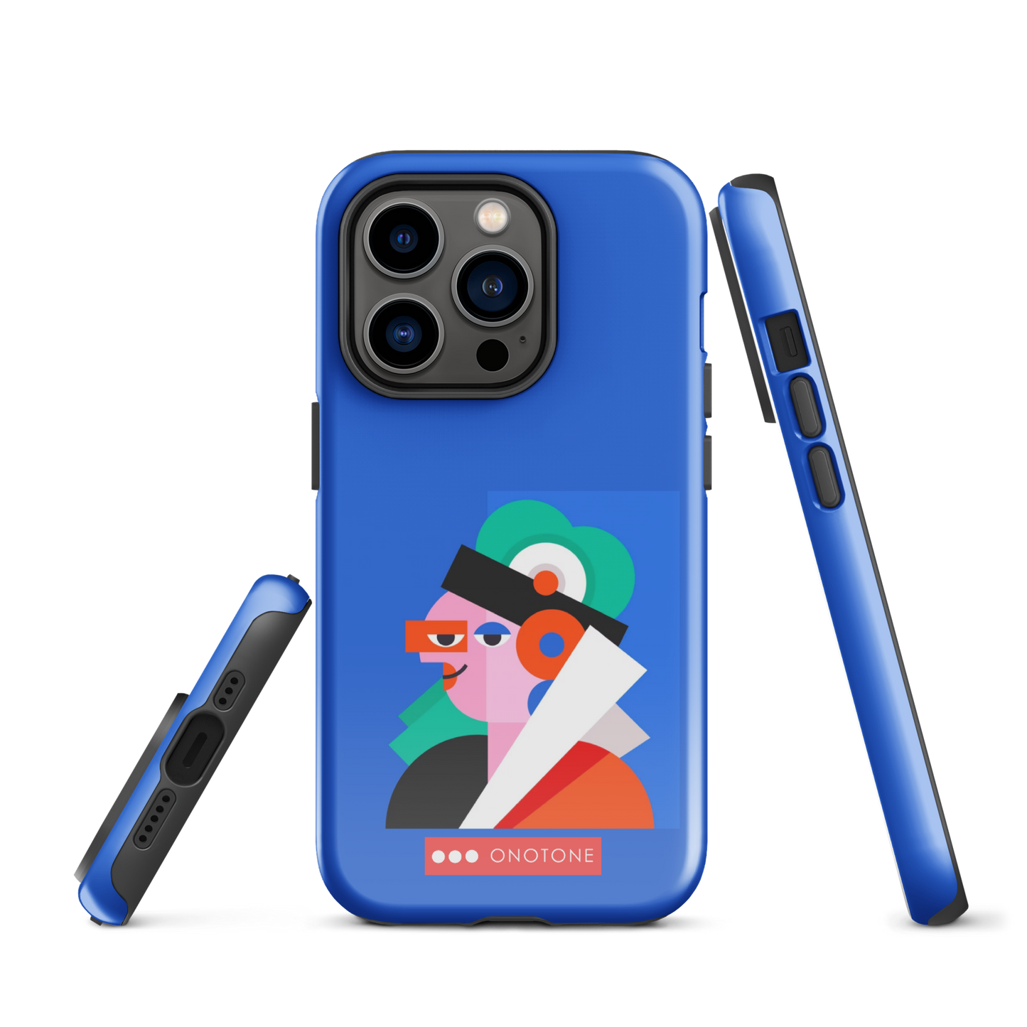 Dual Layer blue modern iPhone® Case