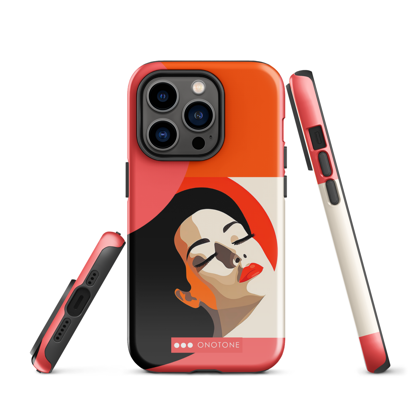 Dual Layer orange modern iPhone® Case