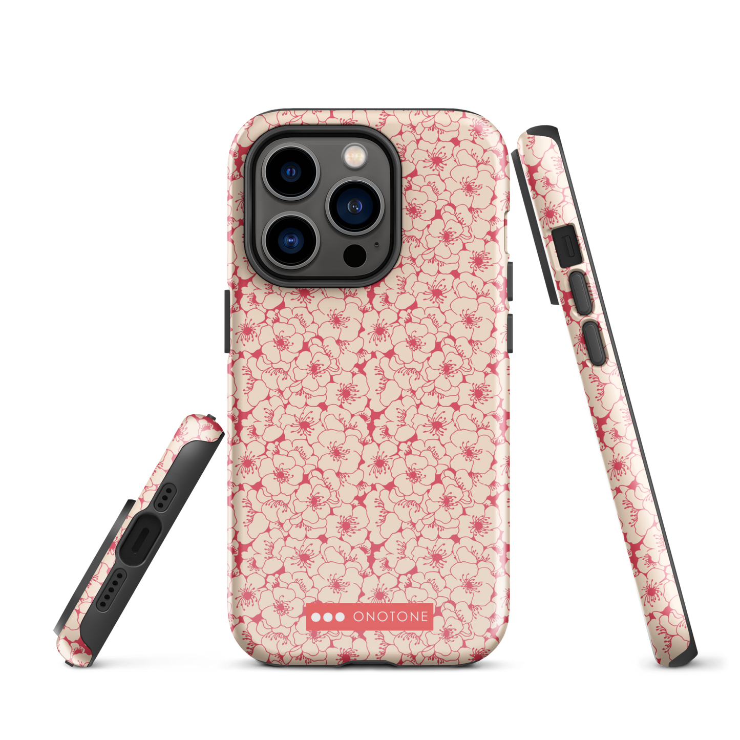 Japanese design indigo iPhone® Case with sakura patterns