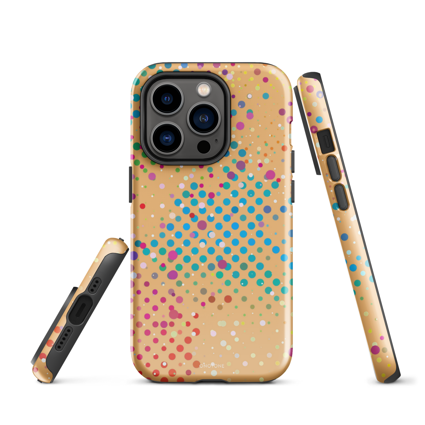 Peach Yellow Polka Dot iPhone 14 Pro Case