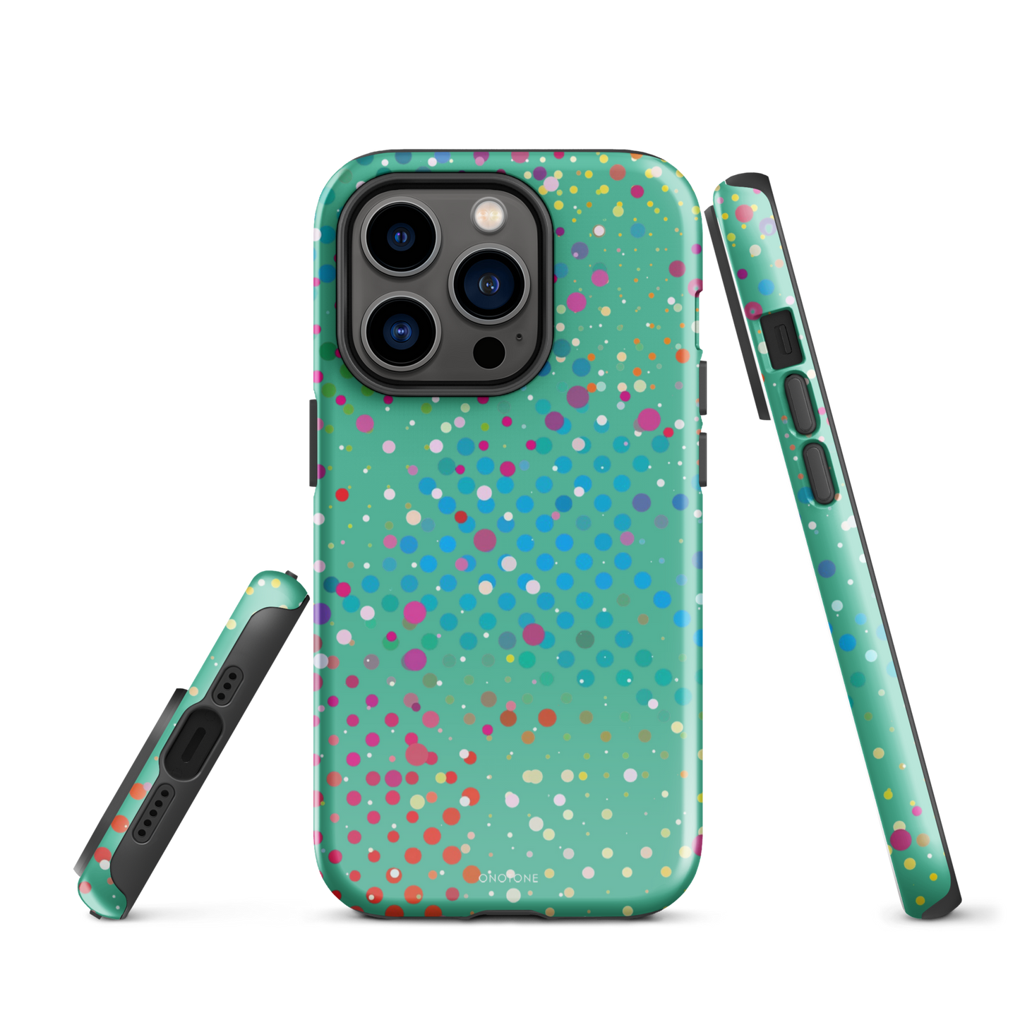 Pearl Aqua Polka Dot iPhone 14 Pro Case