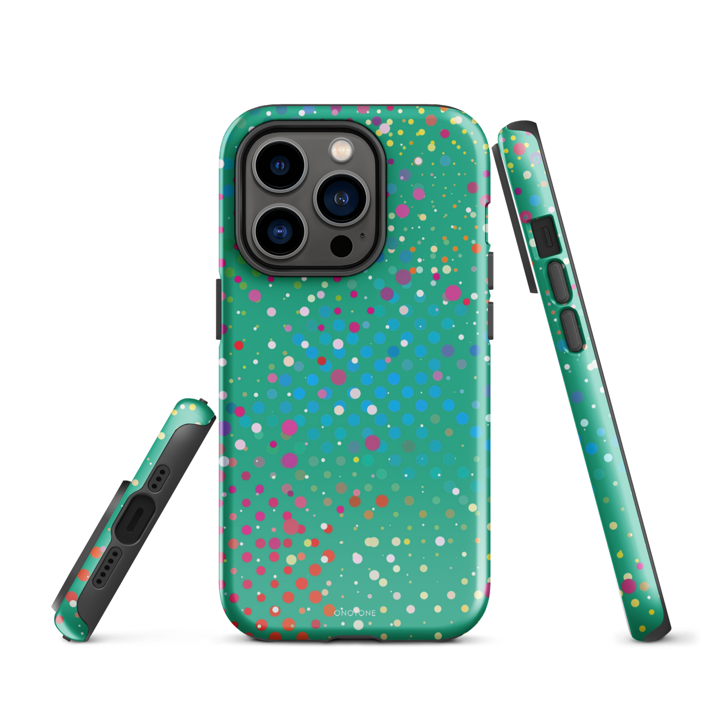 Persian Green Polka Dot iPhone 14 Pro Case