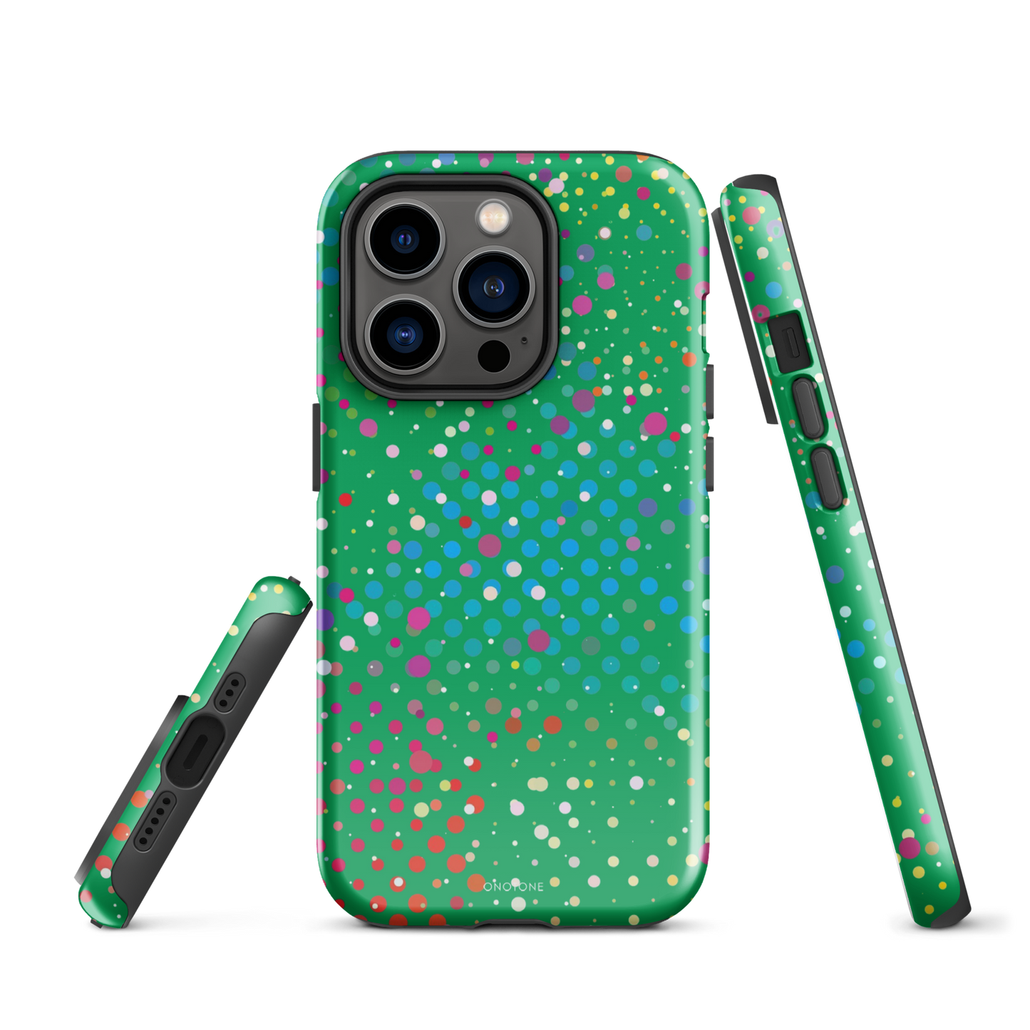 Shamrock Green Polka Dot iPhone 14 Pro Case
