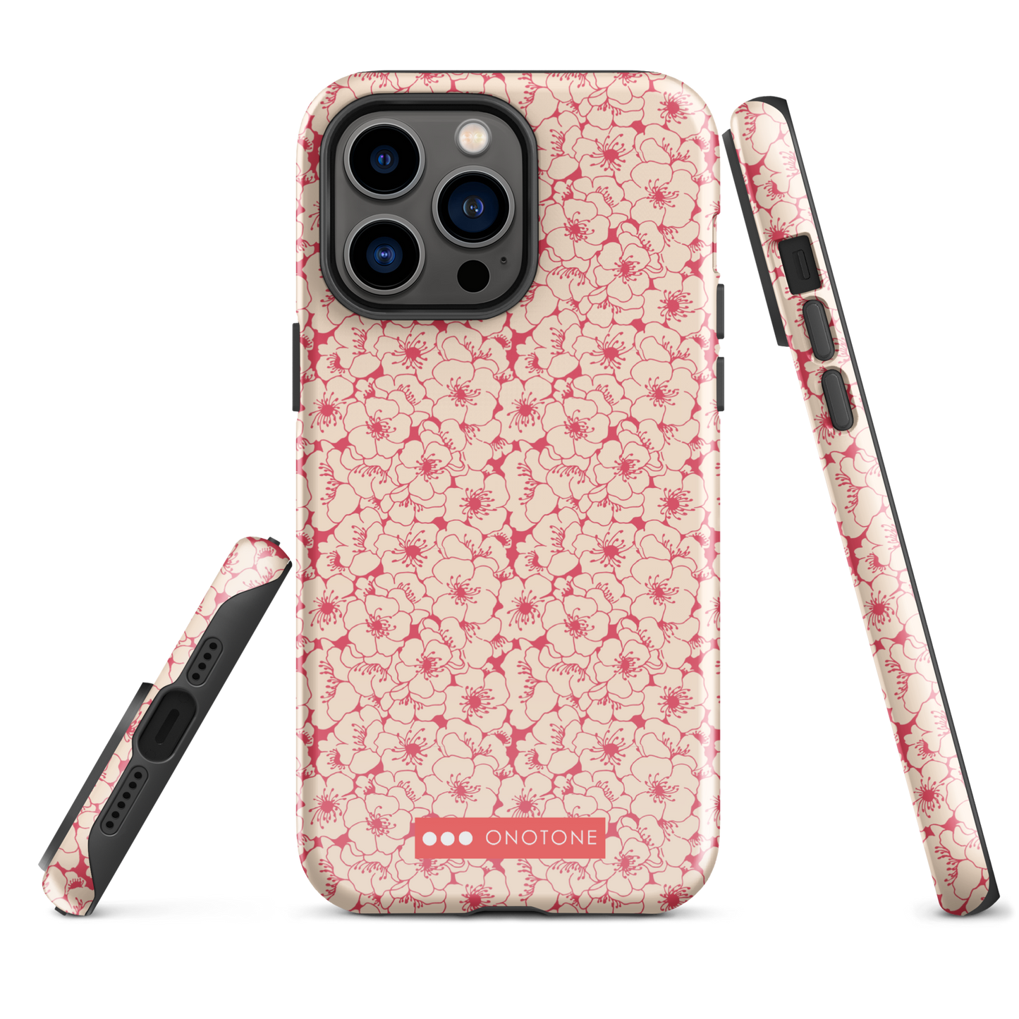 Japanese design indigo iPhone® Case with sakura patterns