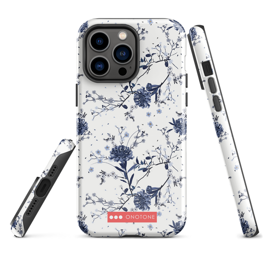 Japanese design indigo iPhone® Case with patterns