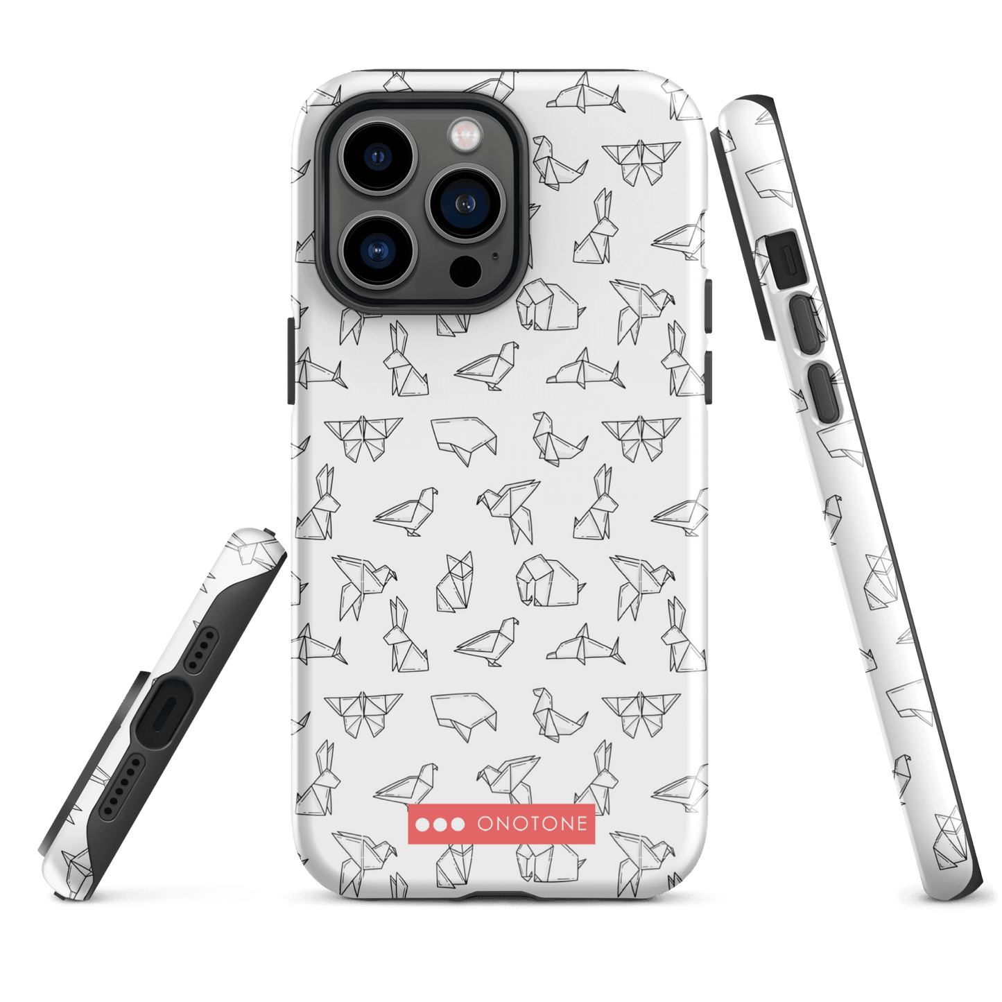 Japanese design indigo iPhone® Case with origami patterns  (IND-037)