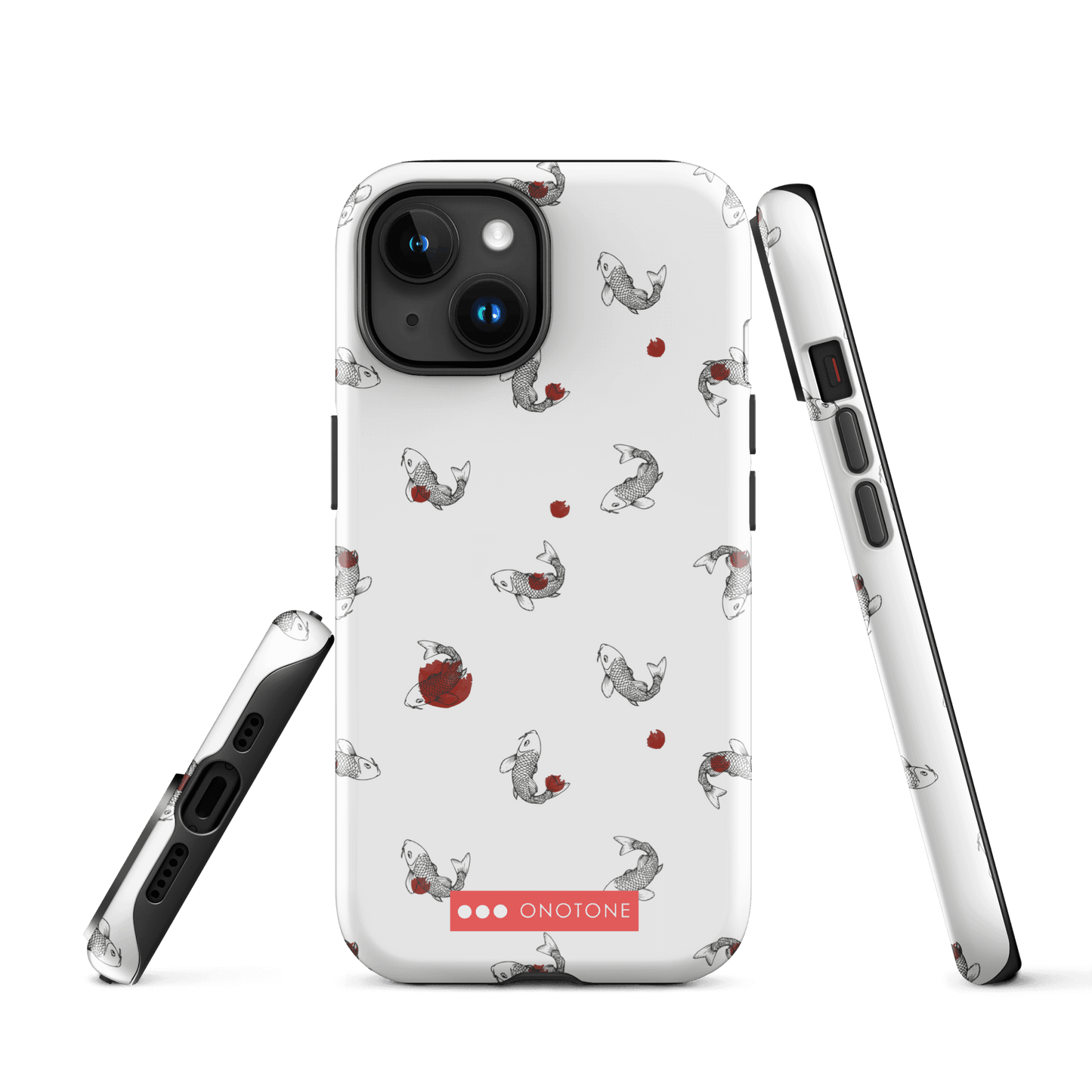 Japanese design indigo iPhone® Case with Koi patterns  (IND-038)