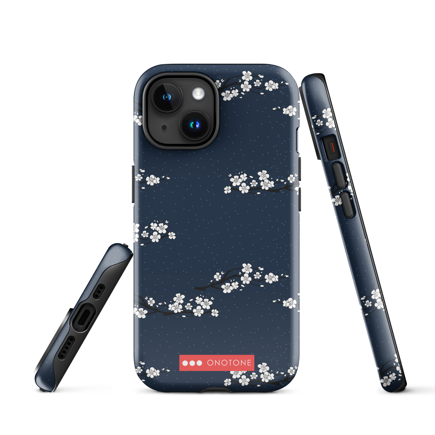 Japanese design indigo iPhone® Case with cherry blossoms