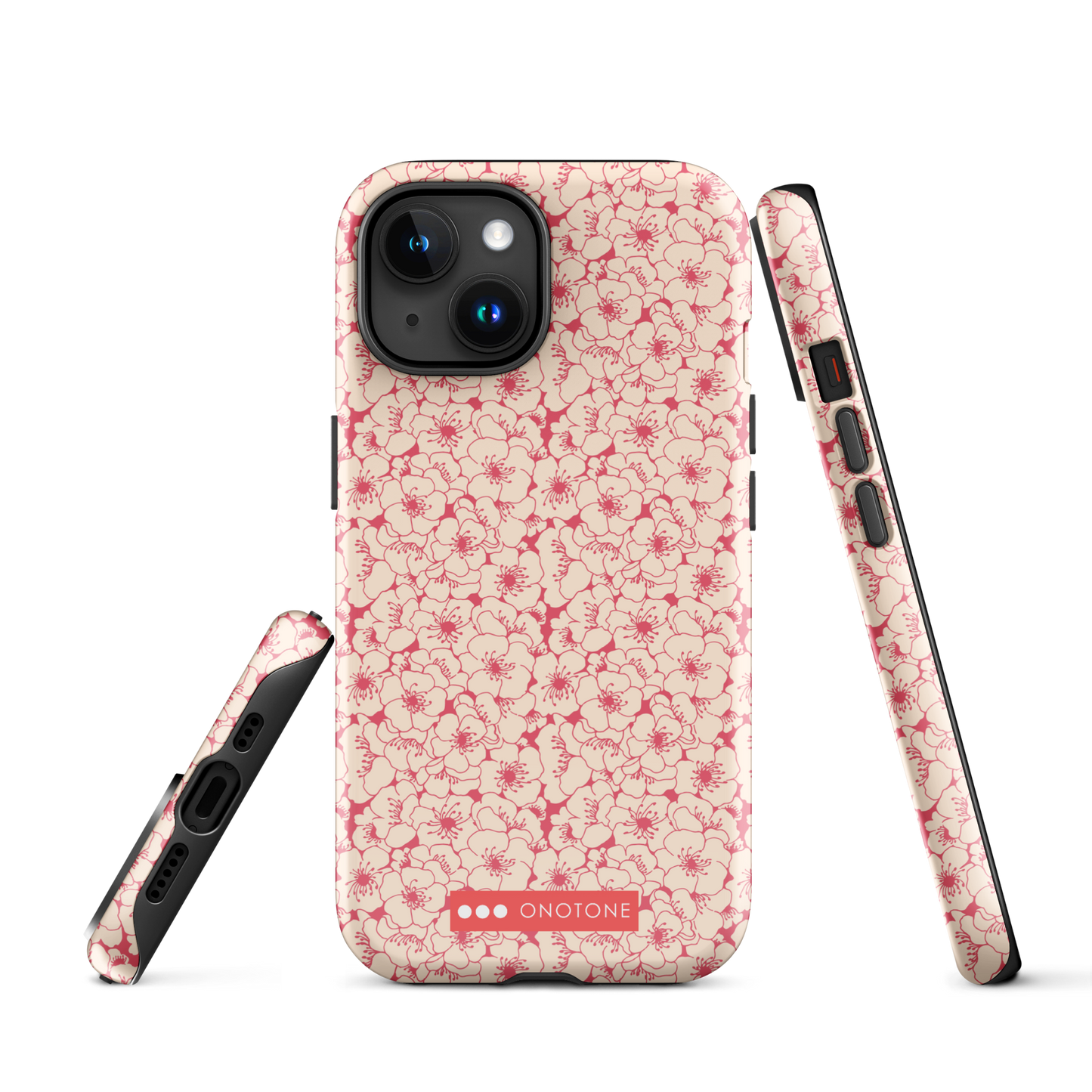 Japanese design indigo iPhone® Case with sakura patterns